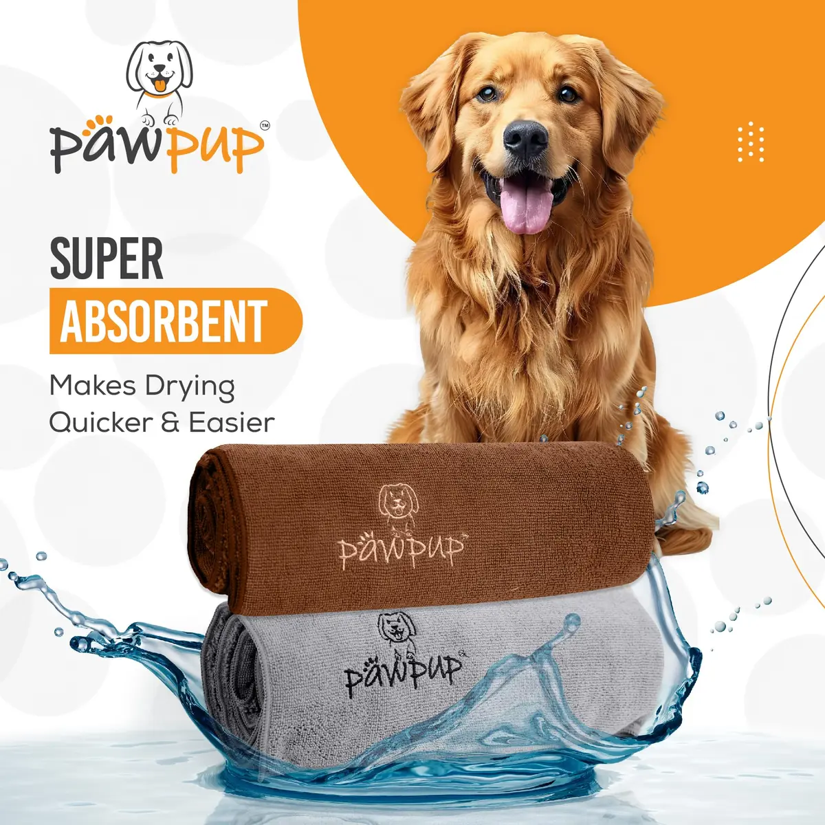 PAWPUP Dog Towels for Drying Dogs 40 x 24 Inches | Super Absorbent Microfiber Pet Grooming Towel - view 3