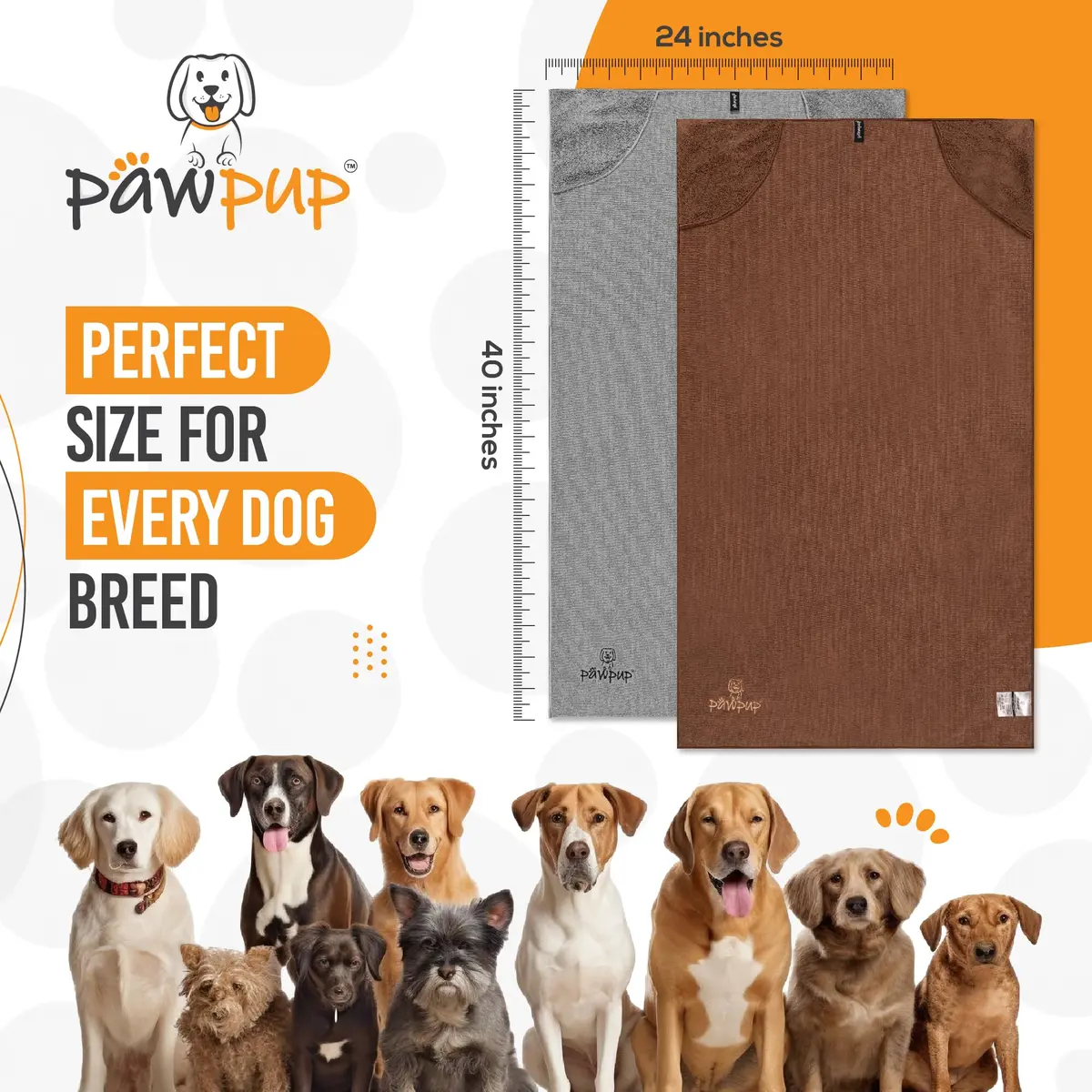 PAWPUP Dog Towels for Drying Dogs 40 x 24 Inches | Super Absorbent Microfiber Pet Grooming Towel - view 4