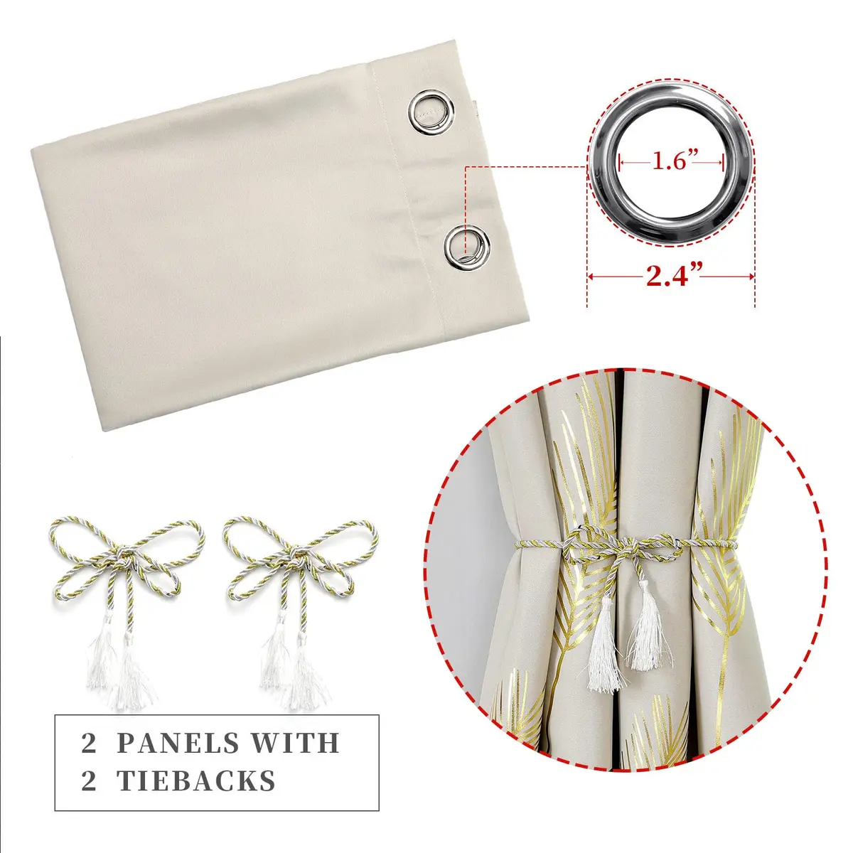 Estelar Textiler Cream Patterned Curtains for Bedroom & Living Room | Blackout, Energy Saving, 42Wx72L - view 4