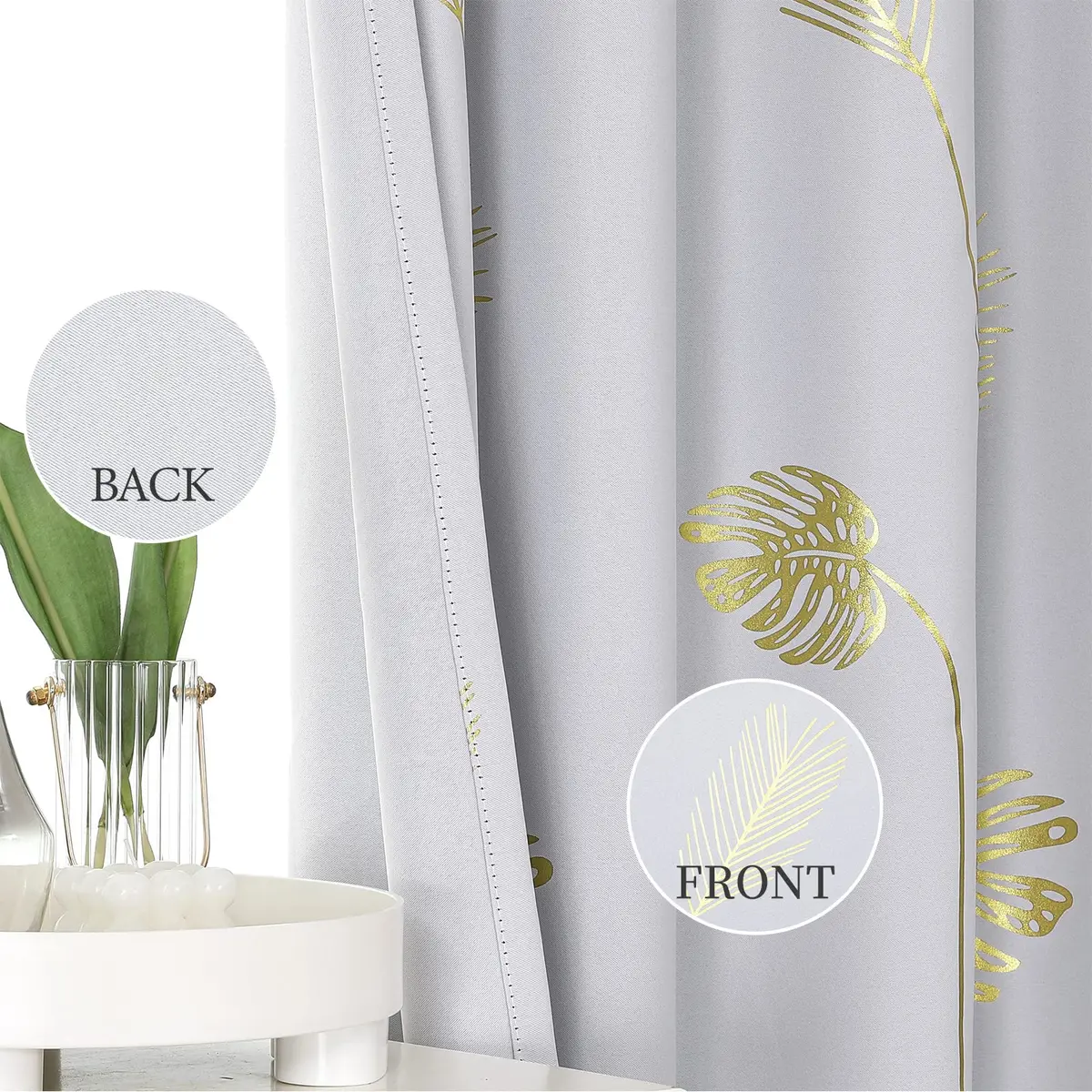 Estelar Textiler Greyish White Patterned Curtains for Living Room 42Wx72L | Blackout, Energy Saving, Grommet - view 3
