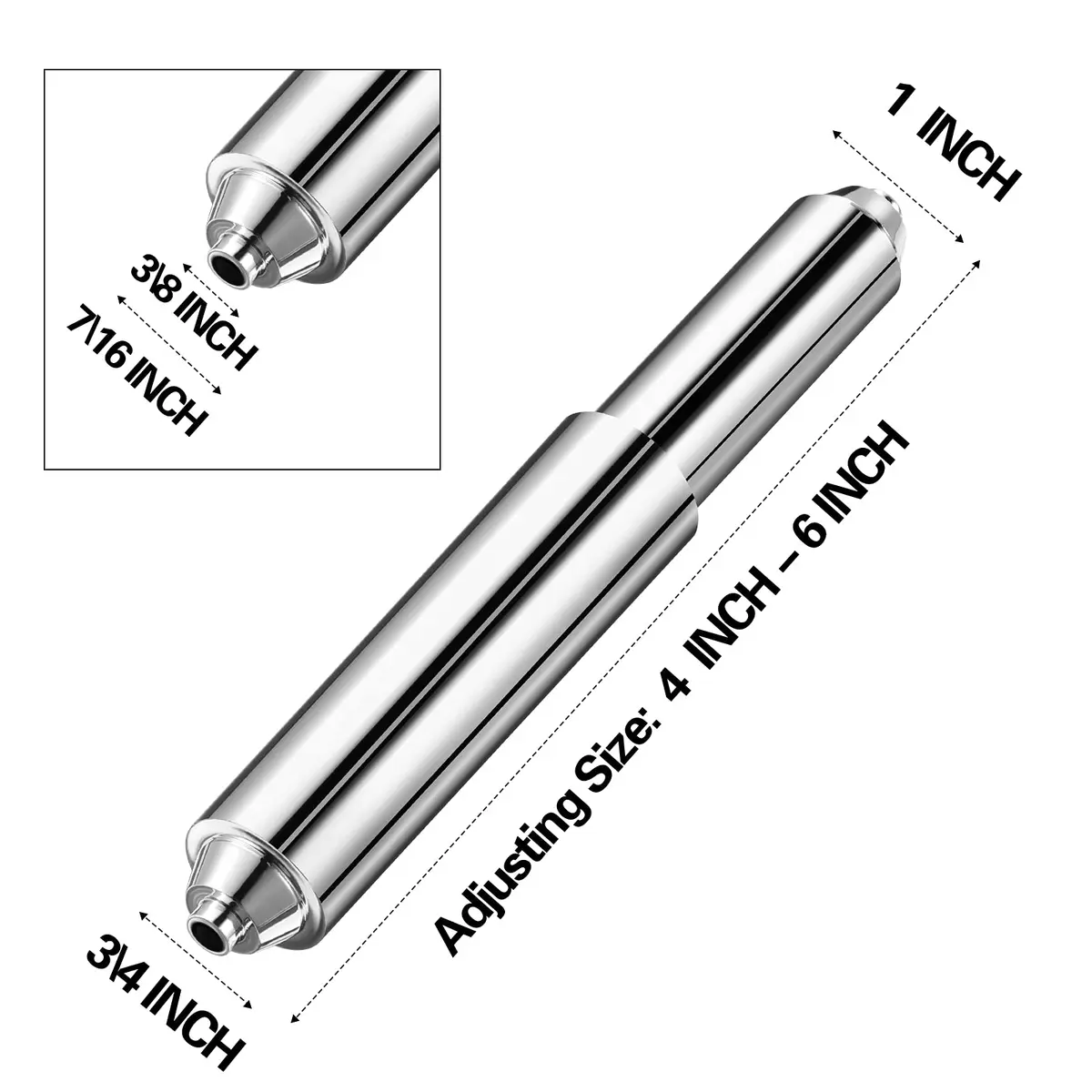 Shappy Silver 4 Pcs Toilet Paper Holder Replacement Rods | Universal Spring Loaded Plastic Retractable Holder Insert - view 2