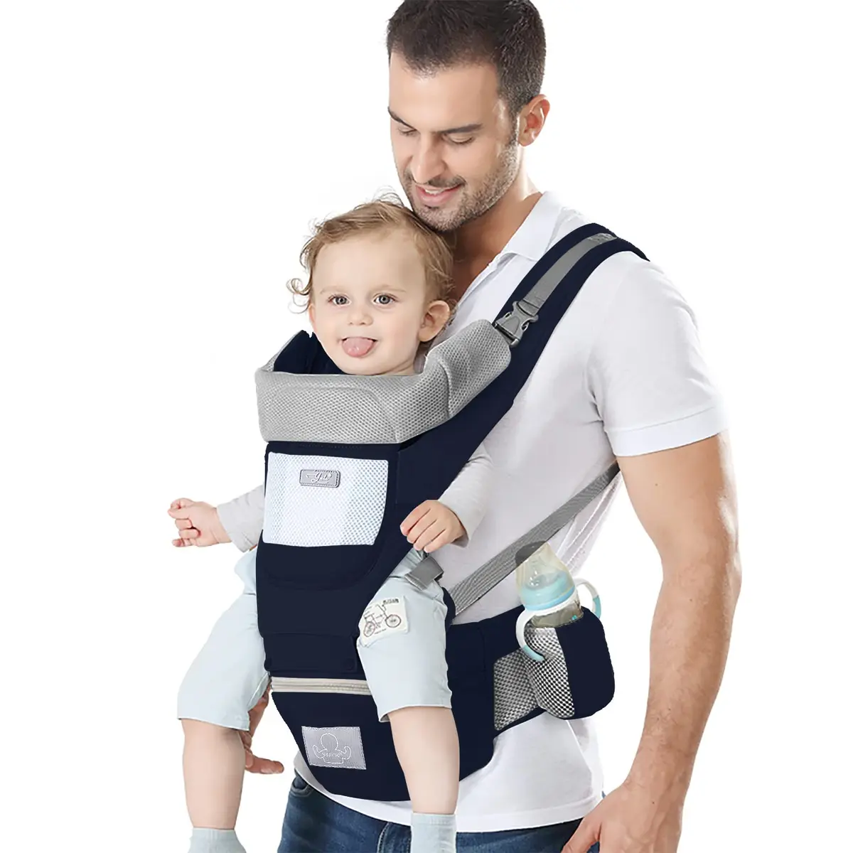 YSSKTC Ergonomic Baby Carrier with Hip Seat for Newborns to Toddlers | 360° All Position, 7-45 lbs - main product image