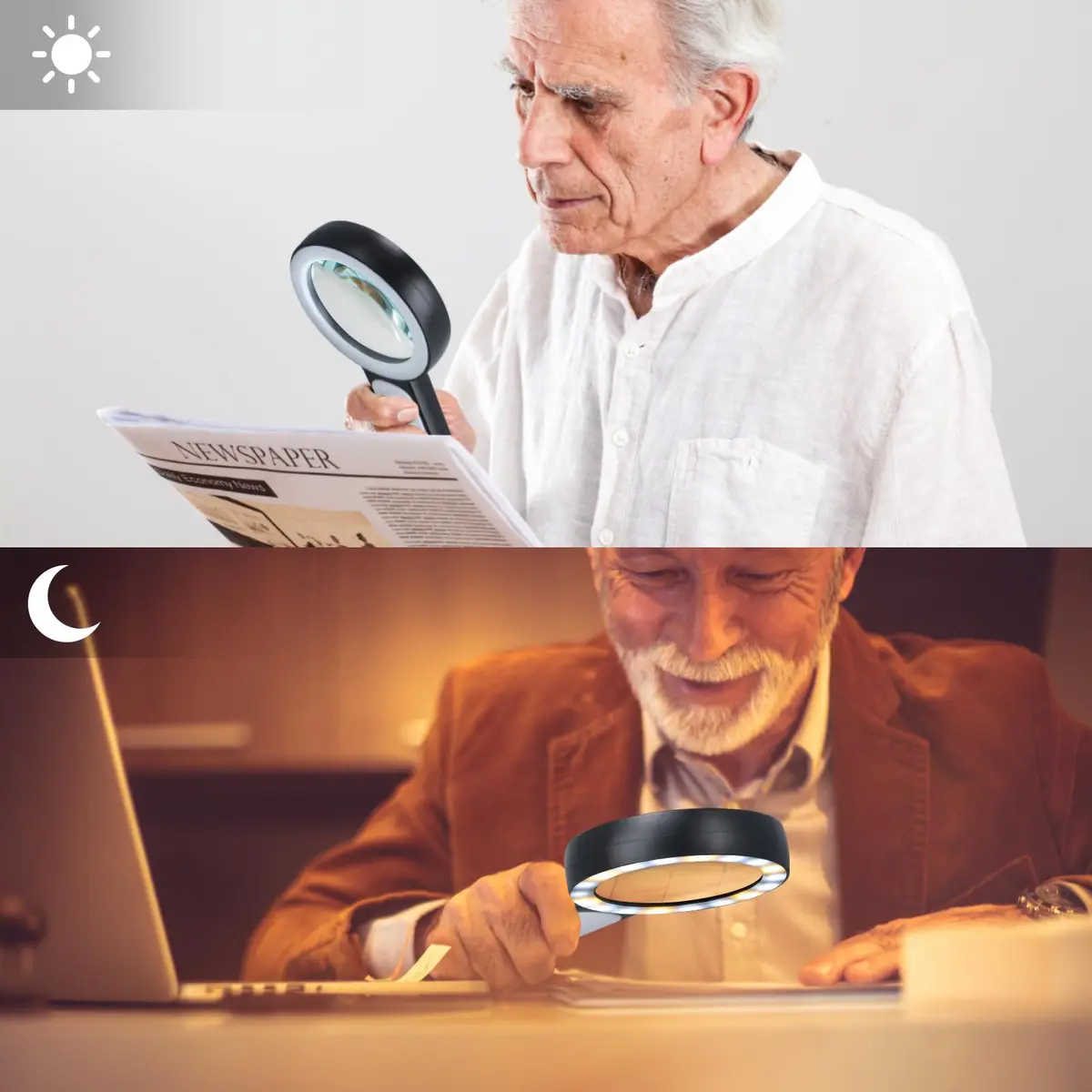 Arsir Magnifying Glass with Light for Reading | 3 Light Modes, 18 LEDs, Large 3.15 inch Lens, Seniors & Low Vision Support - view 3