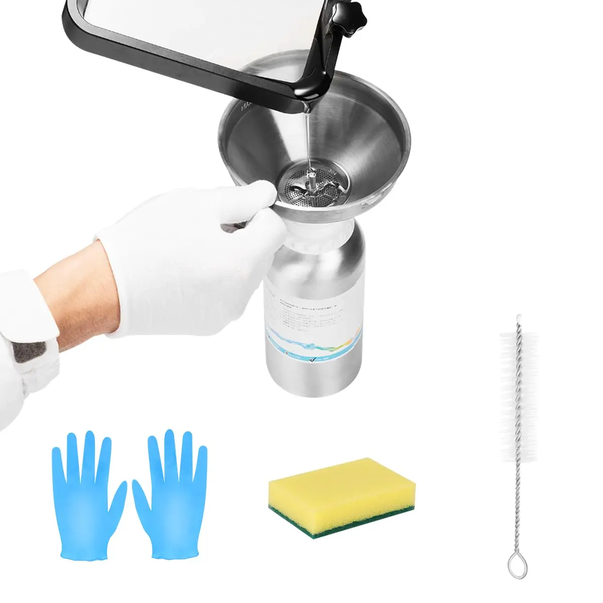 Sovol 3D Printer Stainless Steel Funnel Resin Filter Cup with Cleaning Kit (11.2cm x 10.9cm x 10.2cm) - view 7