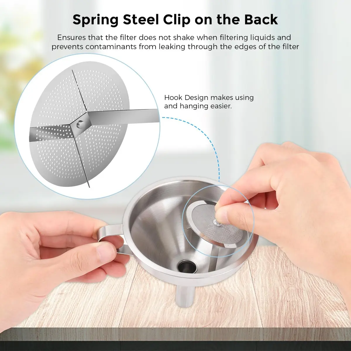 Sovol 3D Printer Stainless Steel Funnel Resin Filter Cup with Cleaning Kit (11.2cm x 10.9cm x 10.2cm) - view 3