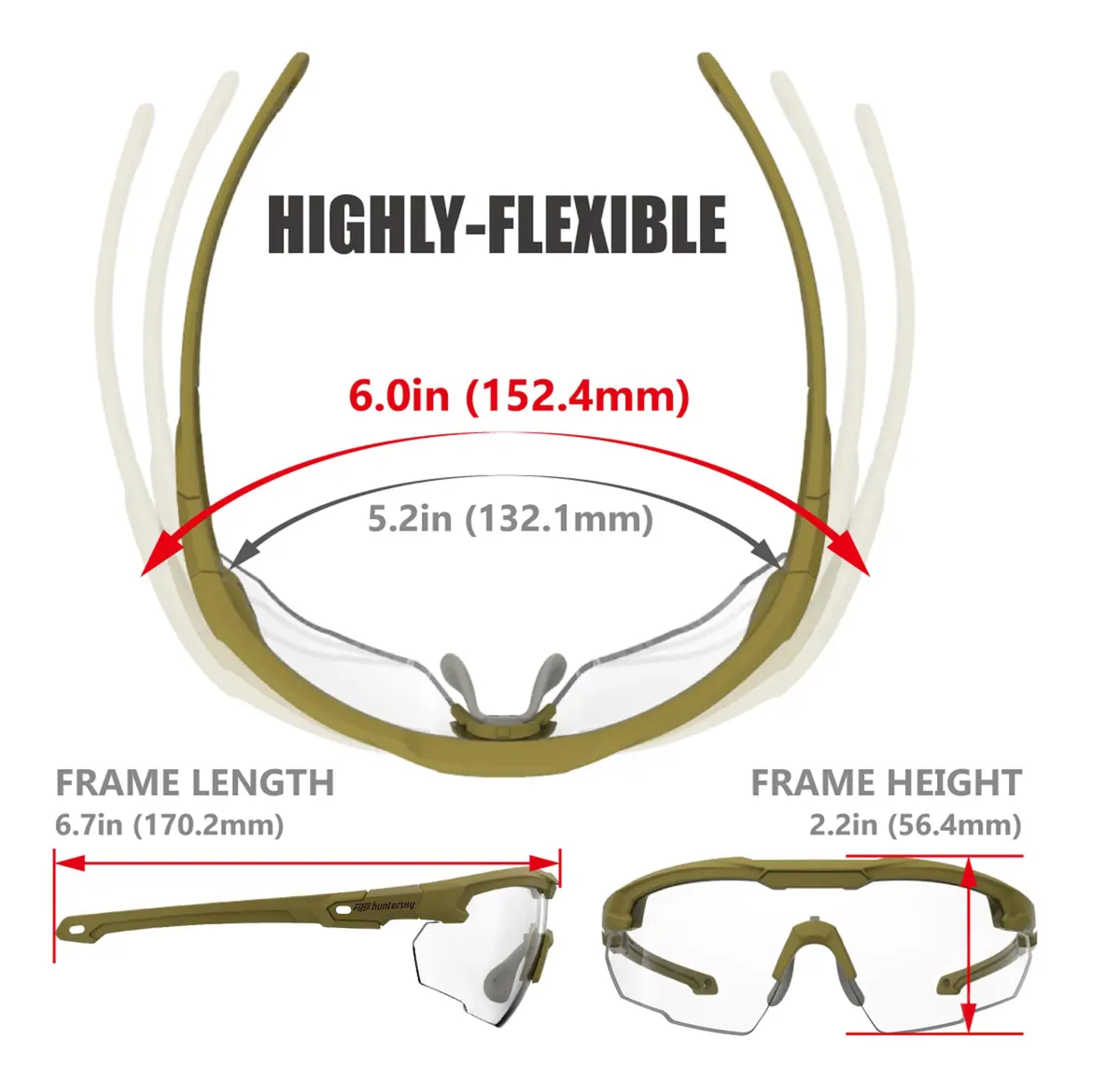 HTS HUNTERSKY HTS ballistic Safety Glasses S57 | Impact-Resistant, UV400, Tactical Eye Protection - view 7