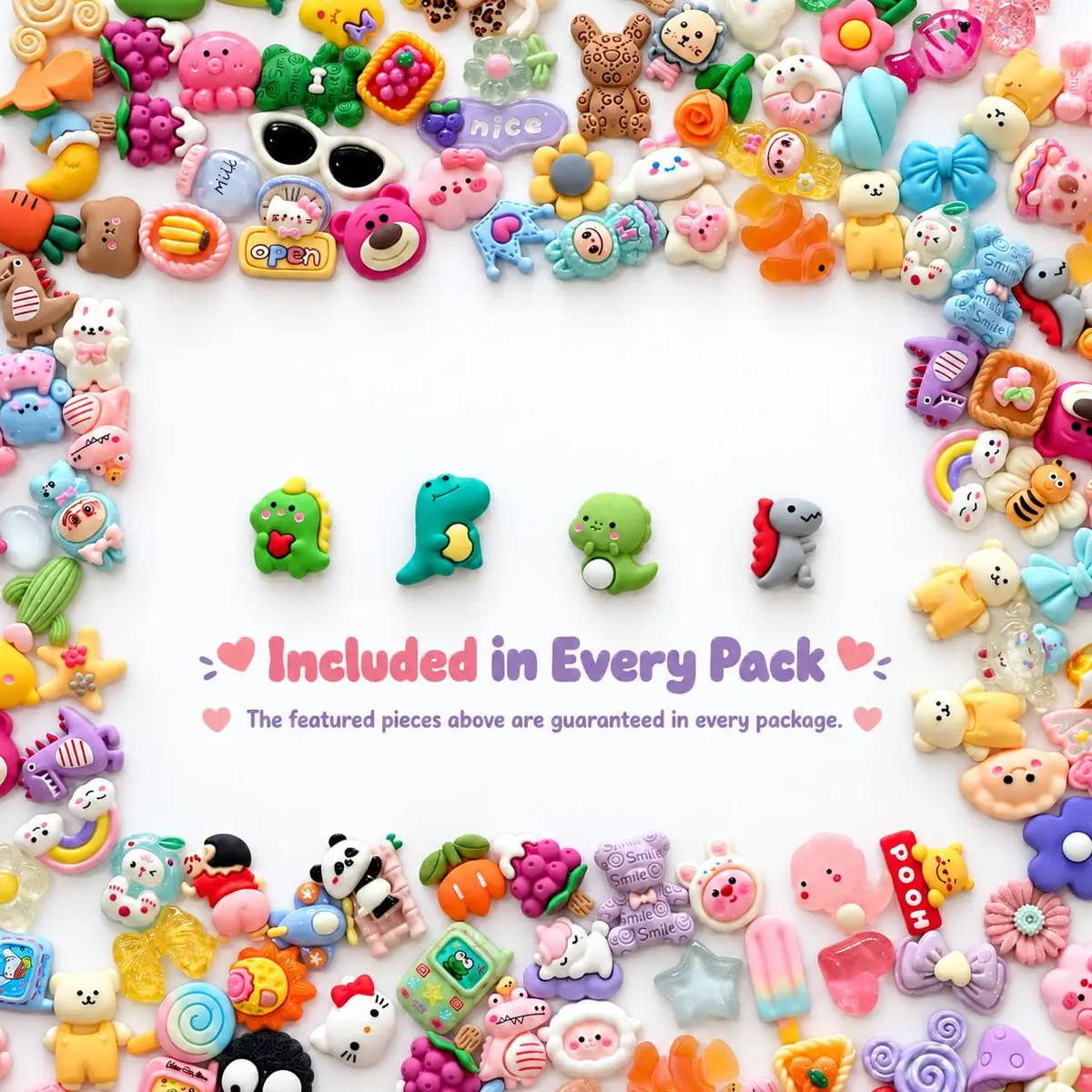 LEEXINLUU Slime Charms Cartoon Animal & Fruit Set | Assorted Resin Flatbacks for DIY Crafts & Decorations - view 2