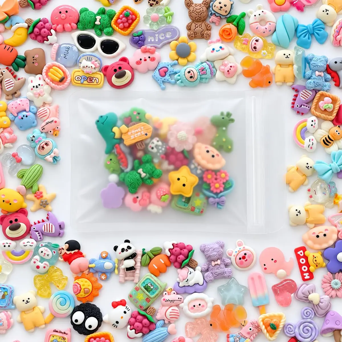 LEEXINLUU Slime Charms Cartoon Animal & Fruit Set | Assorted Resin Flatbacks for DIY Crafts & Decorations - view 3