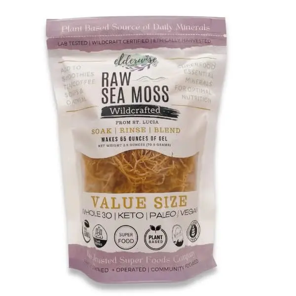 Elderwise Organics Golden Sea Moss 2.5oz (70.87g) | Wildcrafted Gracilaria for Gel & Smoothies - view 5