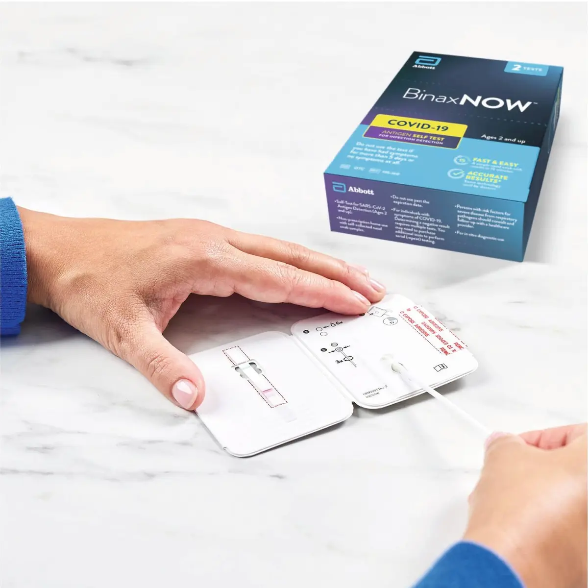 BinaxNOW COVID-19 Antigen Self Test, 1 Pack, 2 Tests | Rapid 15-Minute Results for Home Use - view 6