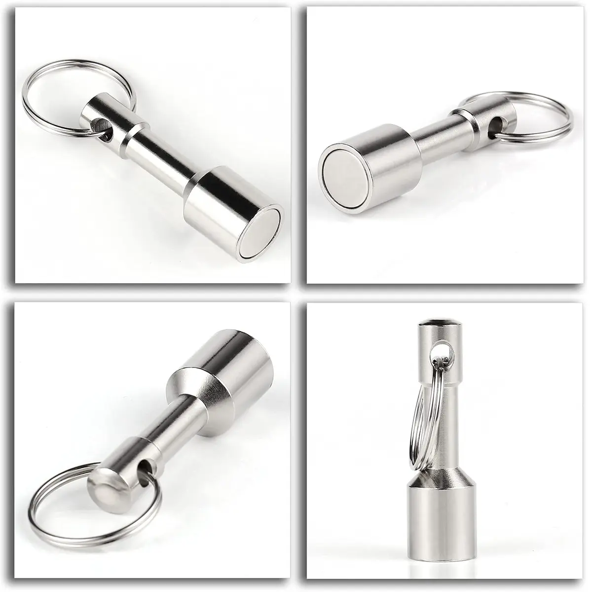WELLZEER Keychain Magnet for Testing Brass, 12mm Round (2-Pack, Silver) | Strong Neodymium for Jewelry & Ferrous Metals - view 3