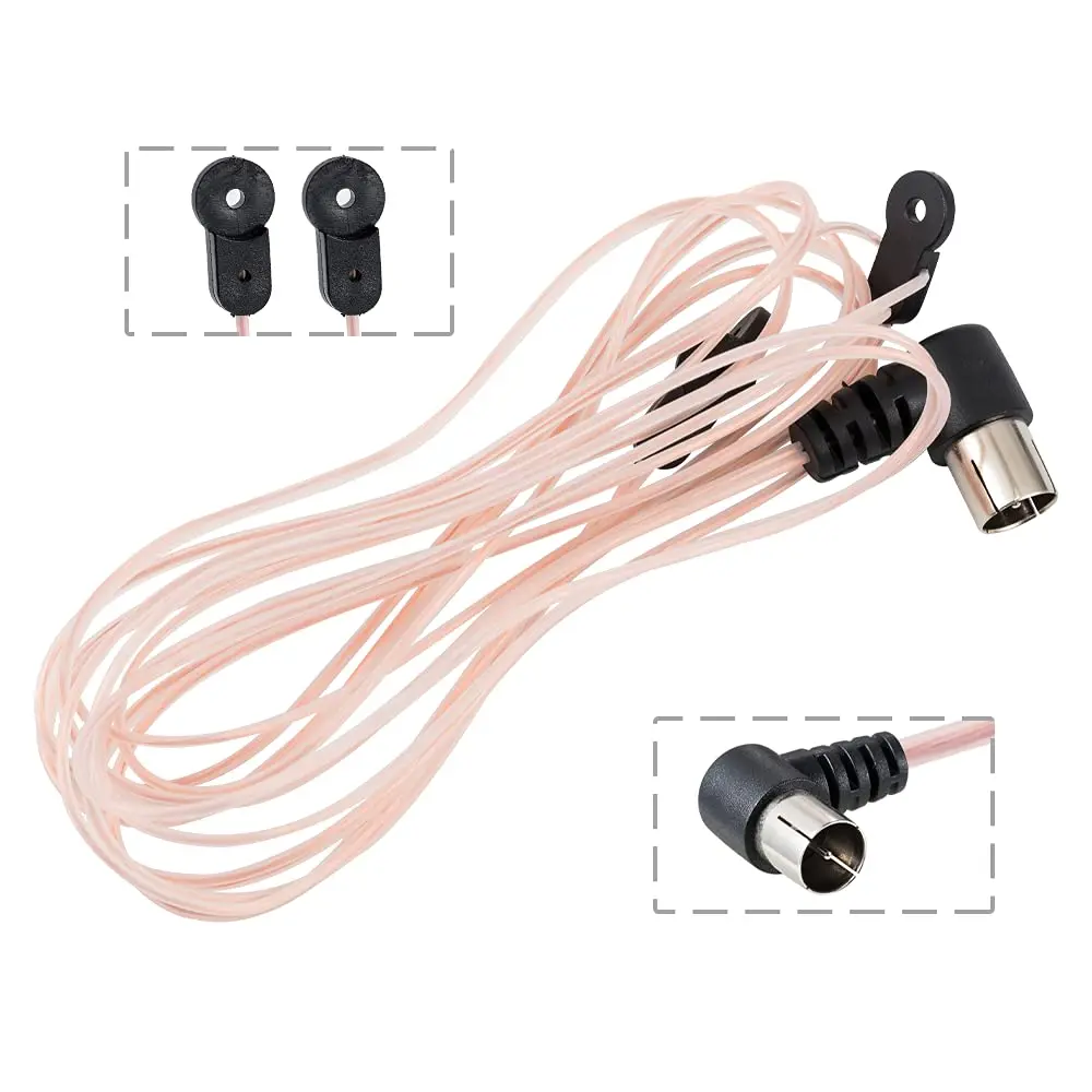 POBADY Pink T-Type FM/AM Radio Antenna 2m (6.5ft) | Improves Signal for Stereo Receivers - view 2