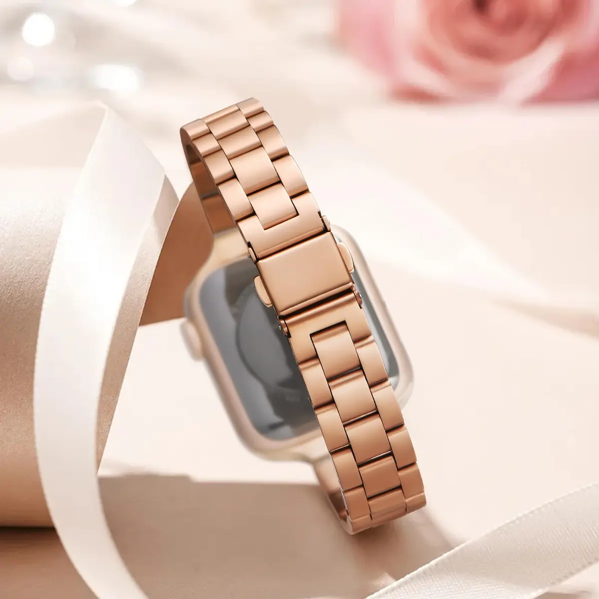 OMIU Stainless Steel Apple Watch Band 38mm-42mm | Slim, Adjustable & Waterproof (5.0-8.6 inch wrists) - view 2