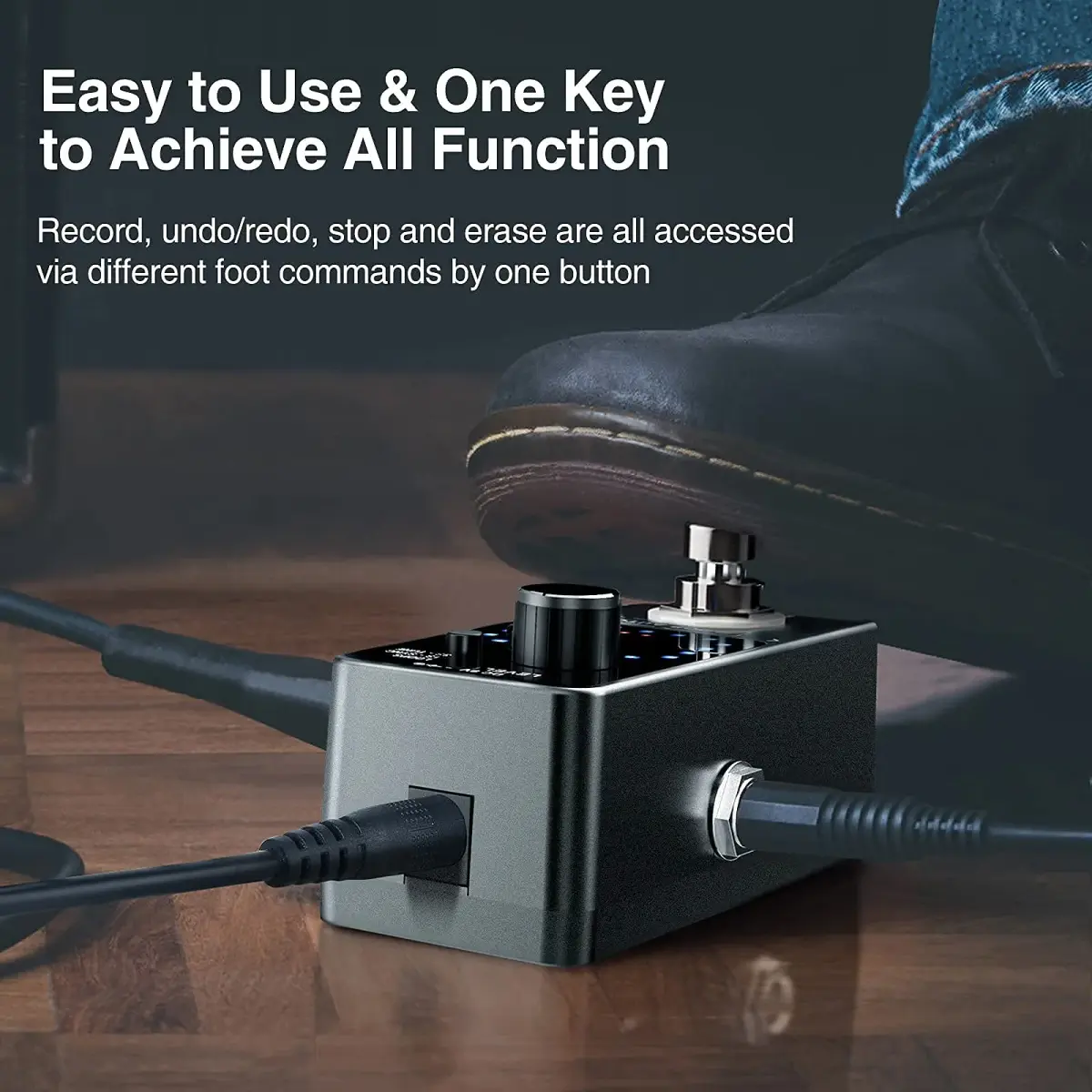 LEKATO Loop Auto Guitar Looper Pedal with Tuner & USB | 18 Min Record Time, 3 Loops, Unlimited Overdubs - view 7