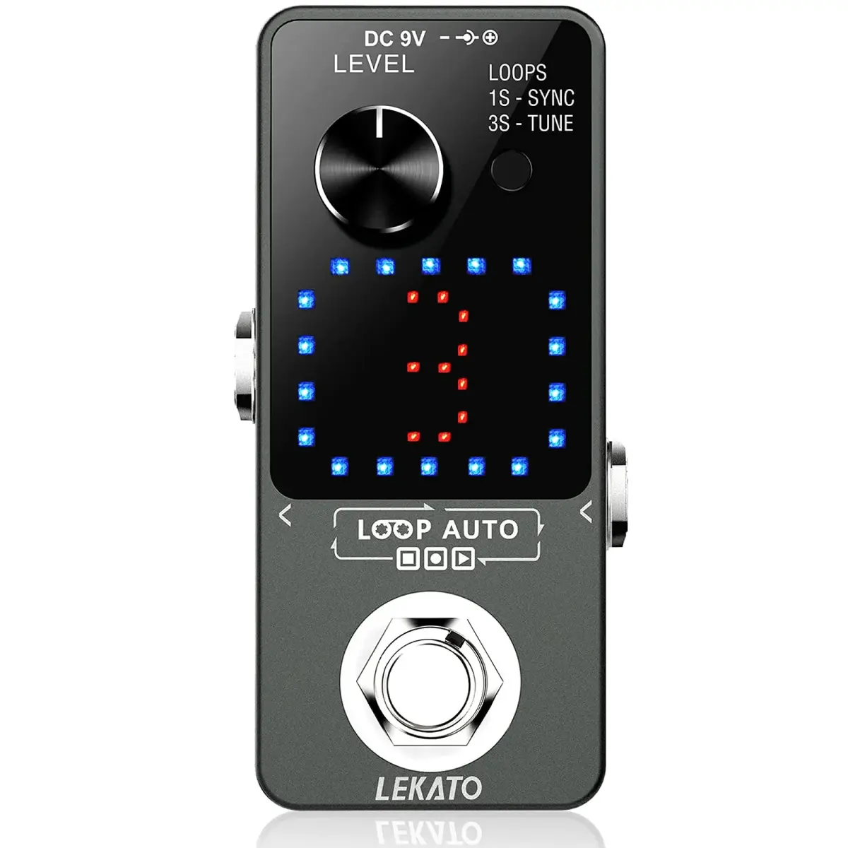 LEKATO Loop Auto Guitar Looper Pedal with Tuner & USB | 18 Min Record Time, 3 Loops, Unlimited Overdubs - view 9