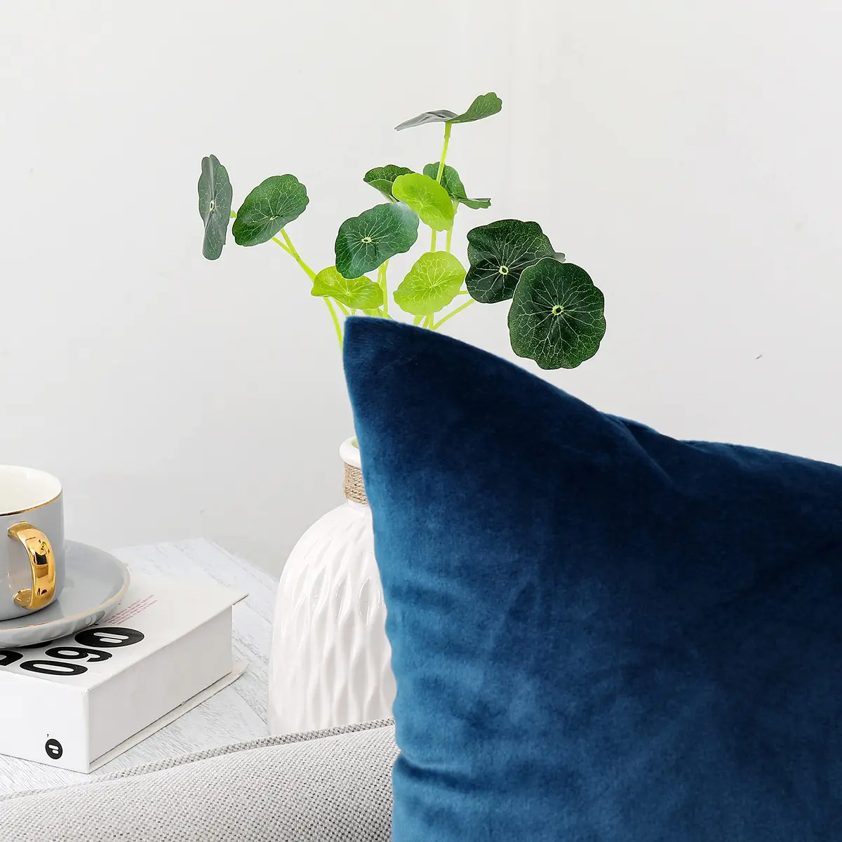 NiNi ALL Blue Velvet Throw Pillow Covers 18x18 | Elegant Decor for Couch & Bed - view 3