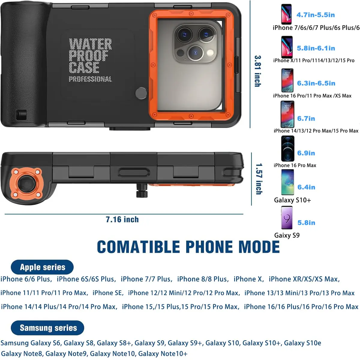YNVYFI 2026 Underwater Snorkeling Diving Phone Case for Phone 17/16/15/14/13/12Pro Max/Galaxy S26/S25/S24/S23 | Waterproof Dive Case - view 6