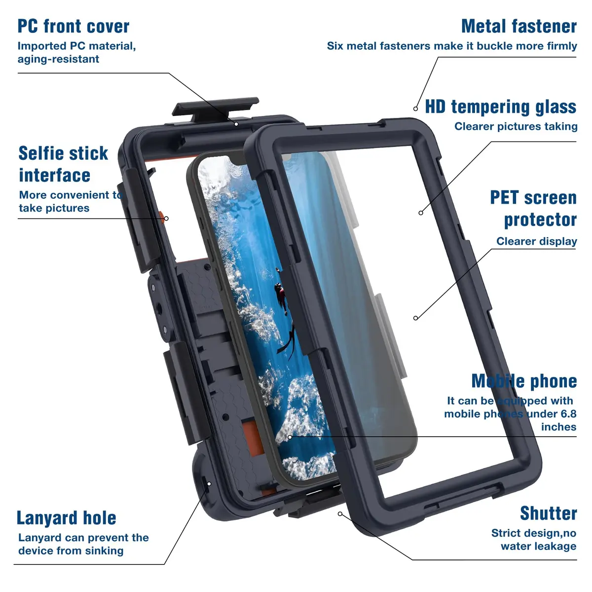 YNVYFI 2026 Underwater Snorkeling Diving Phone Case for Phone 17/16/15/14/13/12Pro Max/Galaxy S26/S25/S24/S23 | Waterproof Dive Case - view 8
