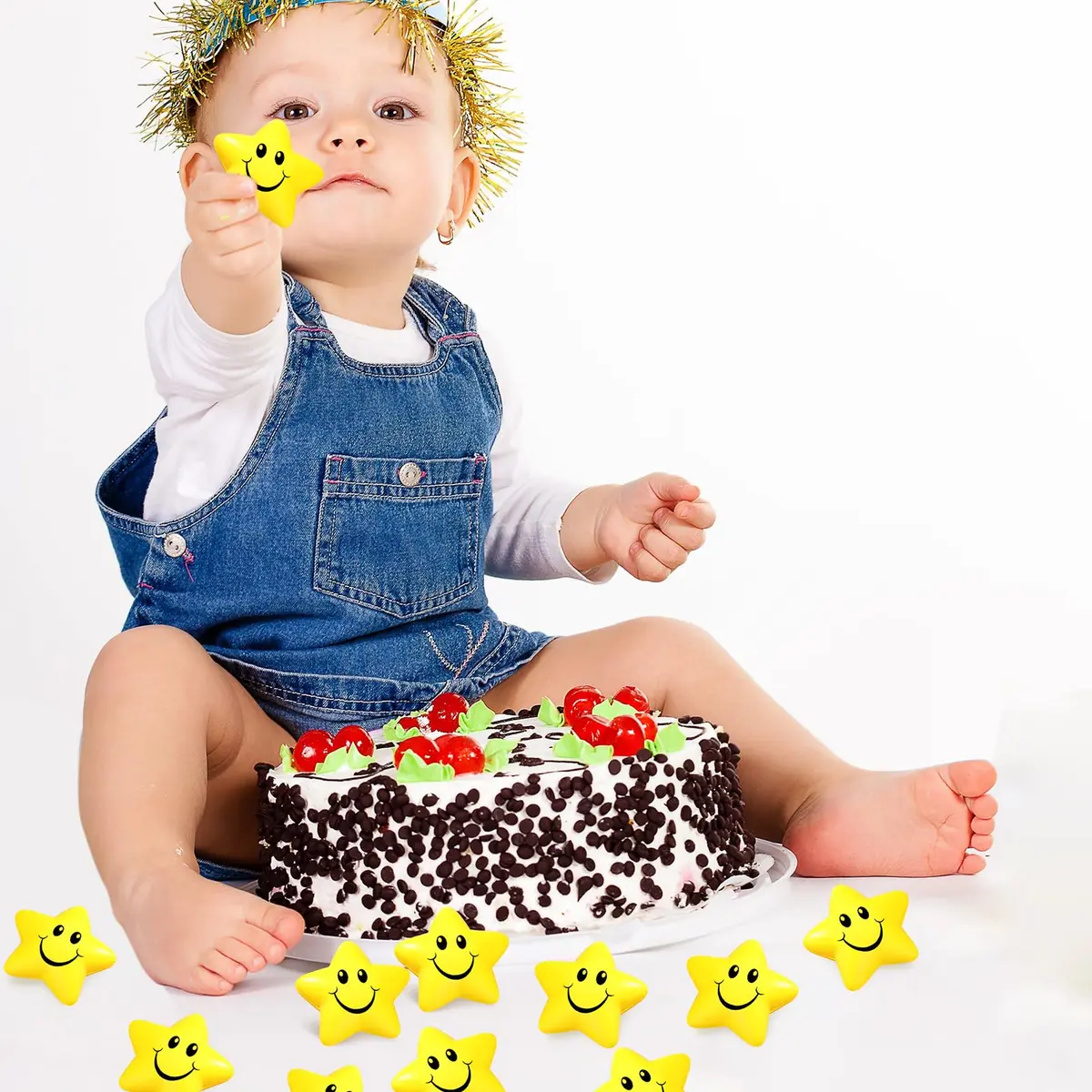 Sumind Star Smile Face Foam Balls 5.5 cm (2.16 Inch) Pack of 30 | Non-Toxic Stress Relief Toys - view 6