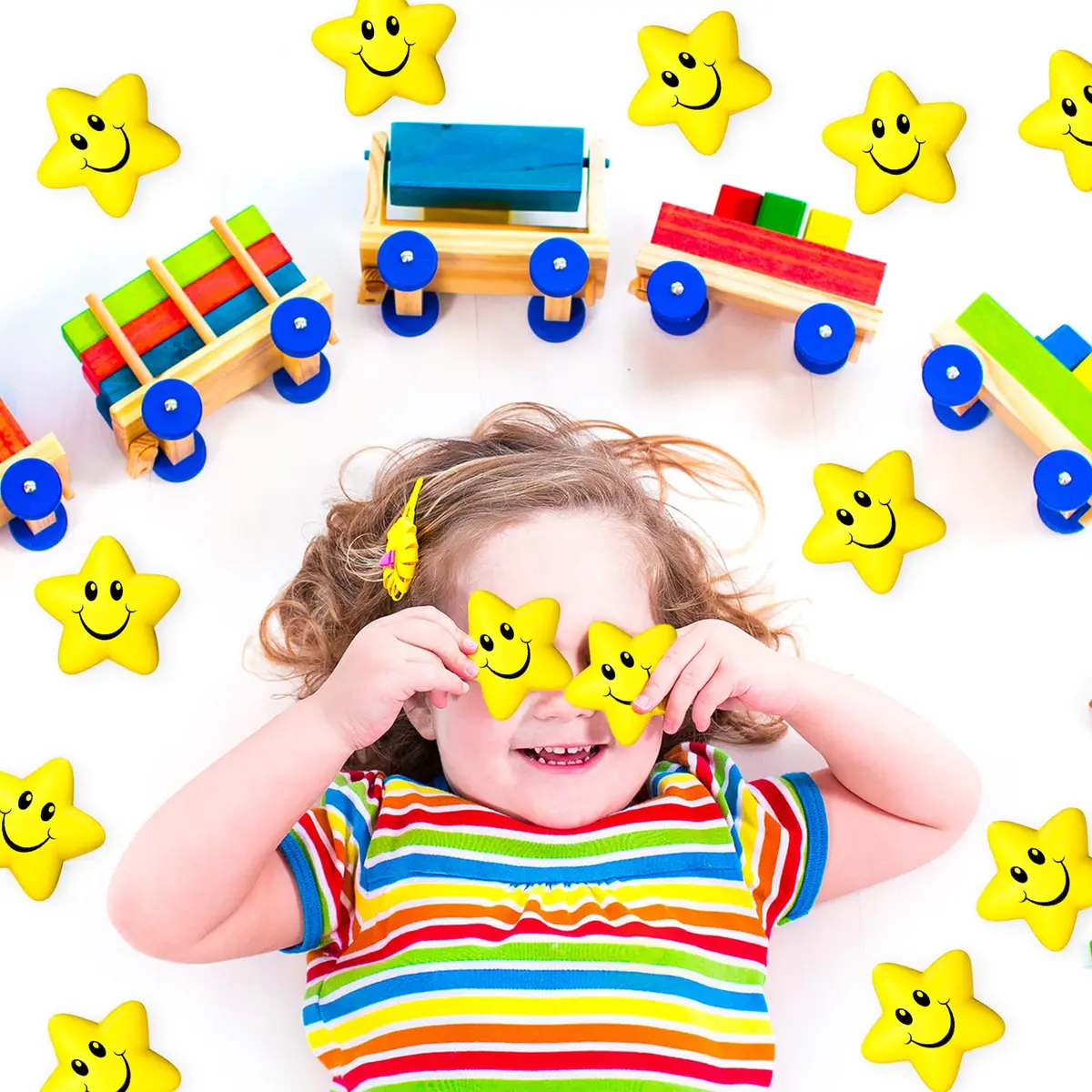 Sumind Star Smile Face Foam Balls 5.5 cm (2.16 Inch) Pack of 30 | Non-Toxic Stress Relief Toys - view 4