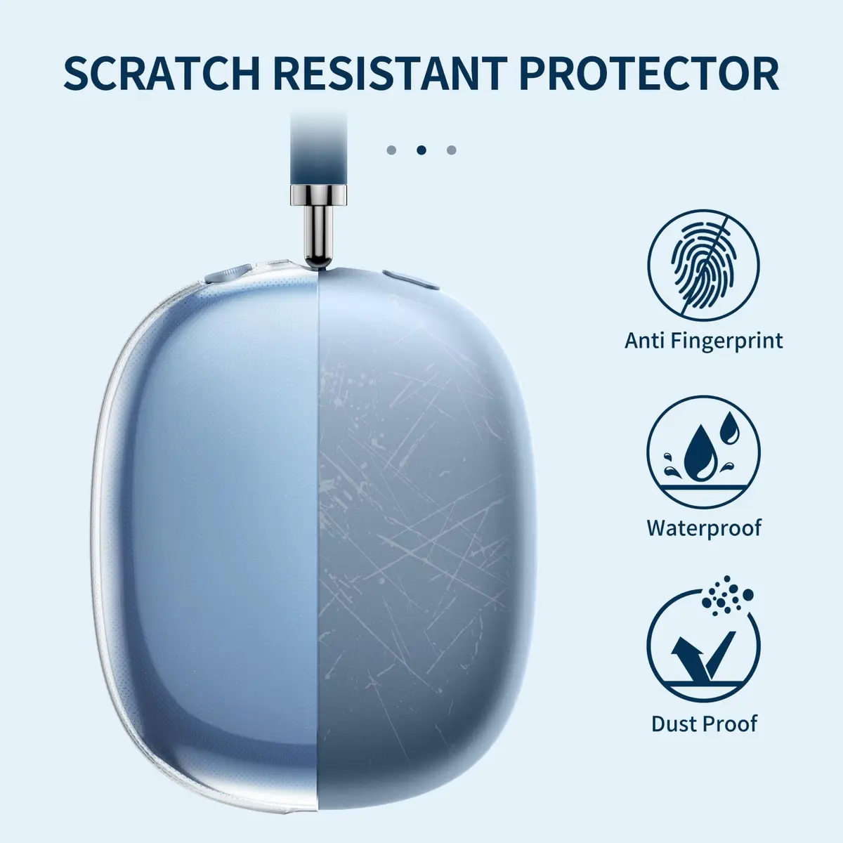 FINTIE Clear Case for AirPods Max 2 (2026) & AirPods Max 1 (2024/2020) | Transparent TPU Cover, Anti-Scratch, Precise Fit - view 2