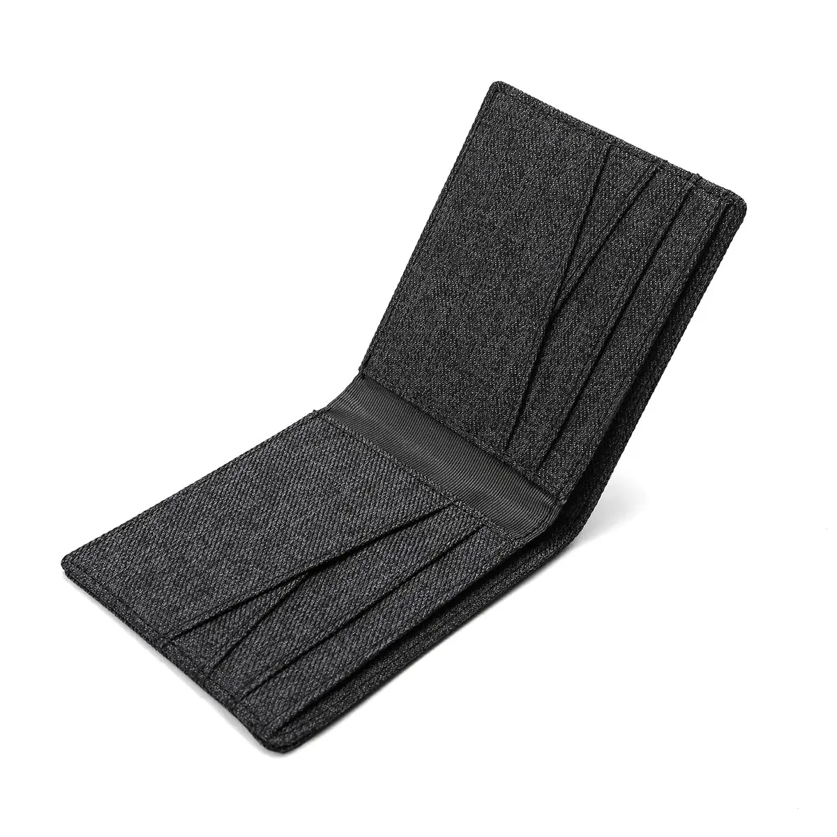 Lanyani Wallets For Boys Men Kids Teens Teenager Fabric RFID Blocking Bifold Wallet Small Thin (Crosshatch Black) | RFID Protected - view 2