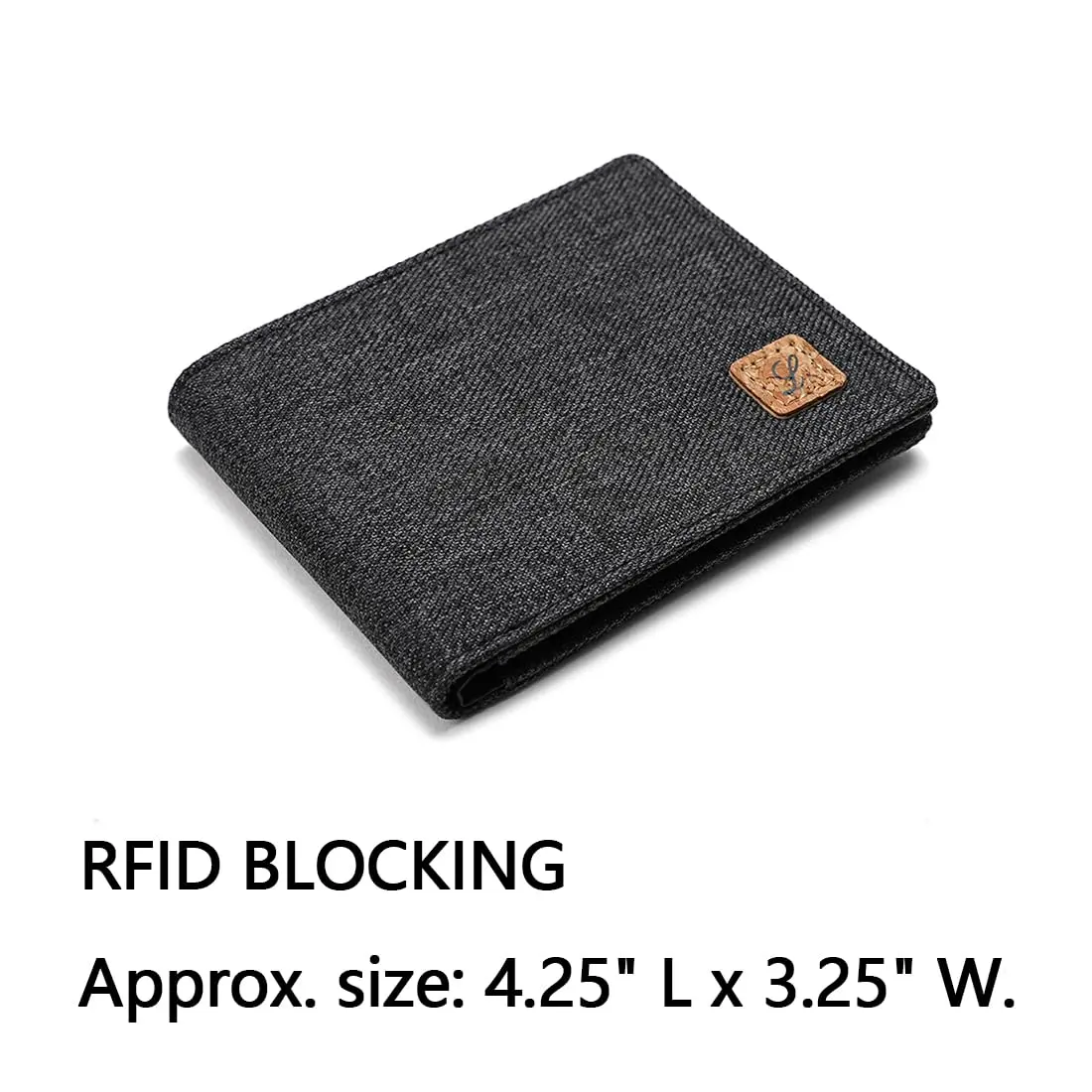 Lanyani Wallets For Boys Men Kids Teens Teenager Fabric RFID Blocking Bifold Wallet Small Thin (Crosshatch Black) | RFID Protected - view 4