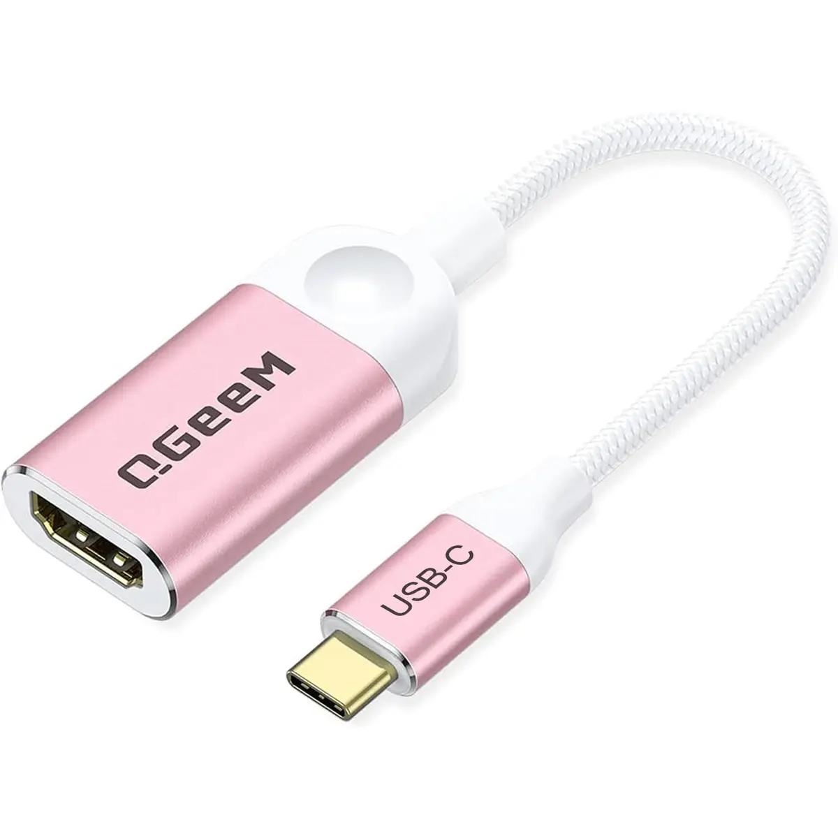 QGeeM USB C to HDMI Adapter, 4K Type C to HDMI Cable for Laptop Phone | Plug & Play, 30Hz - main product image