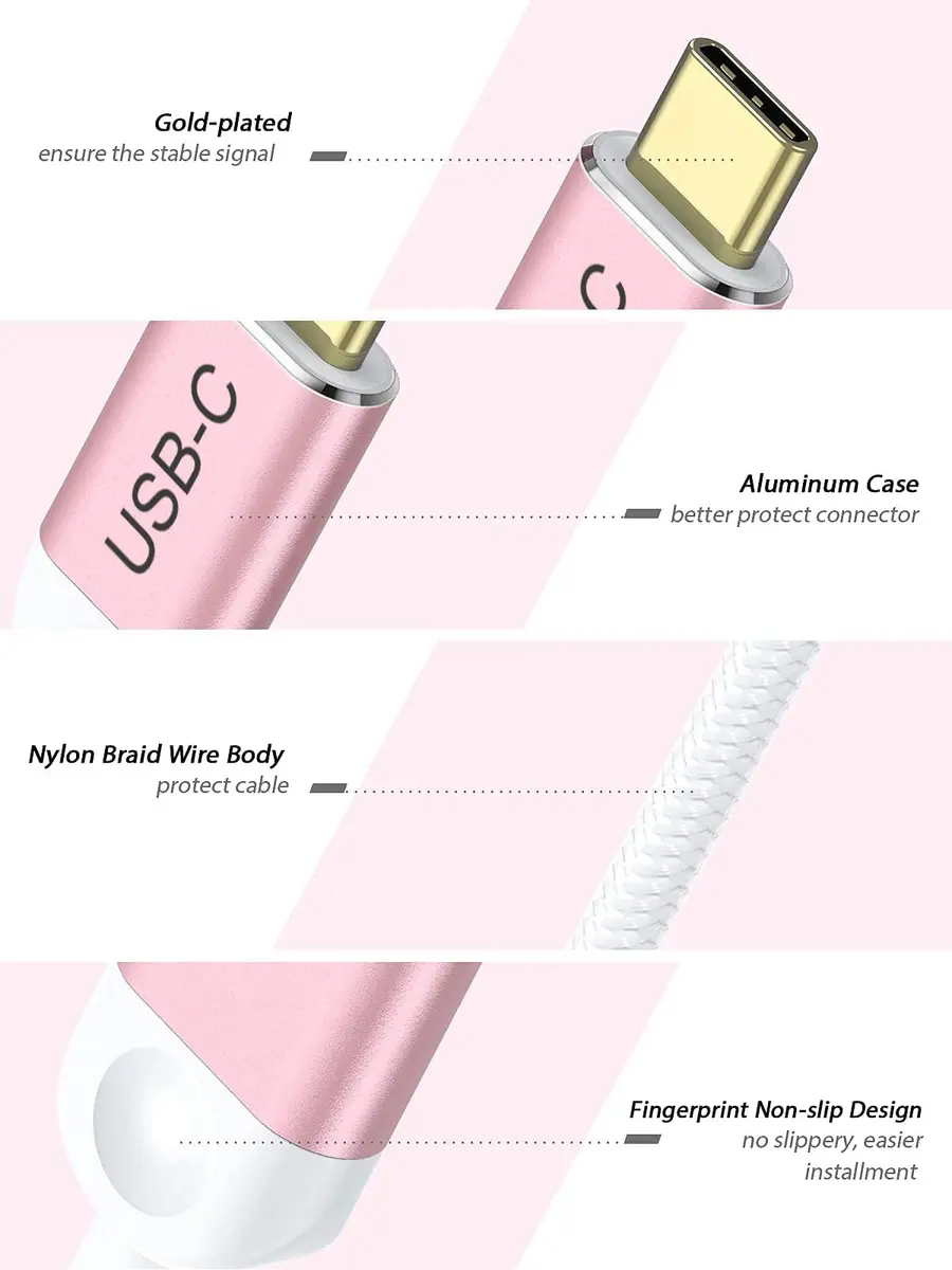 QGeeM USB C to HDMI Adapter, 4K Type C to HDMI Cable for Laptop Phone | Plug & Play, 30Hz - view 6
