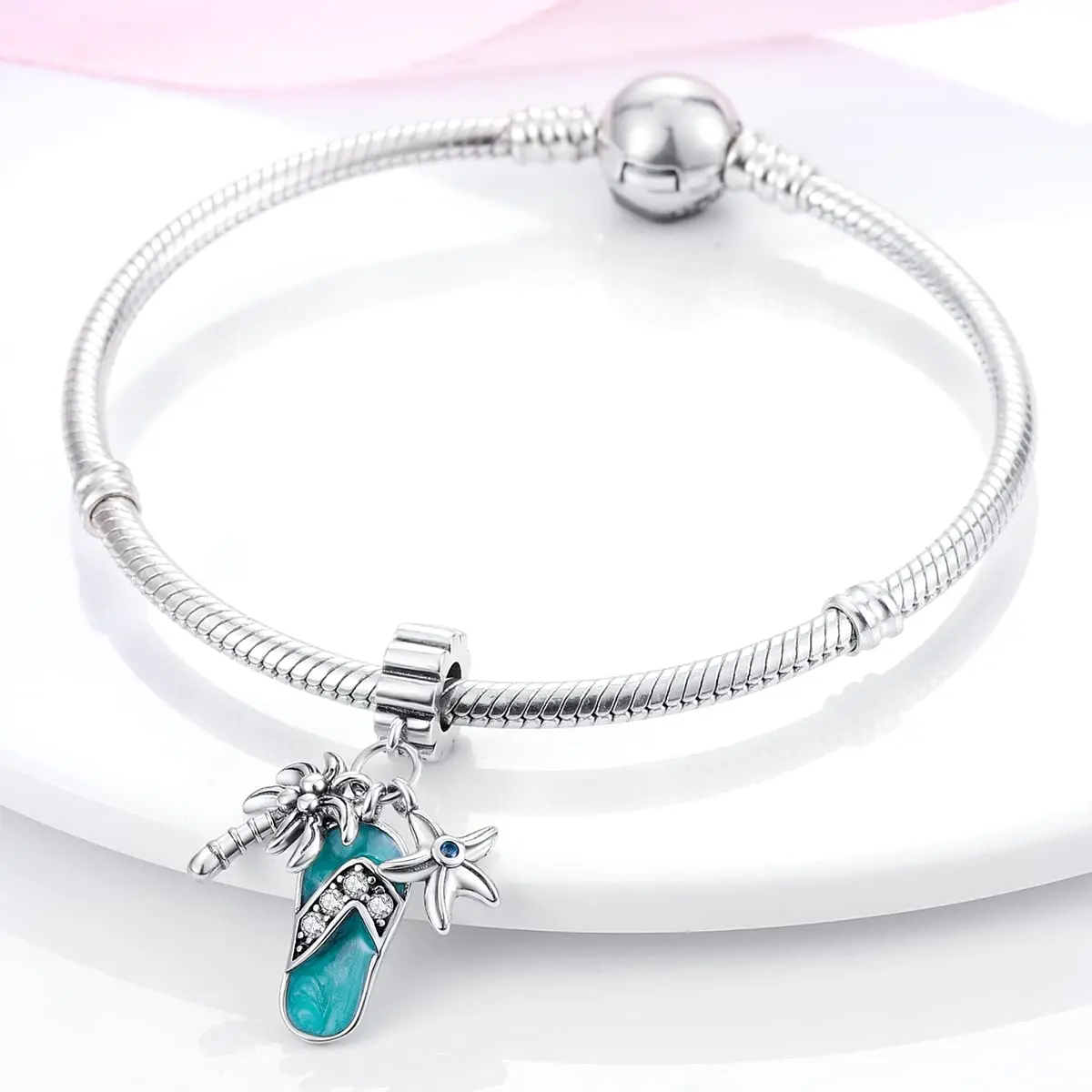 MULA 925 Sterling Silver Charms for Bracelets & Necklaces | Airplane & Passport - view 2