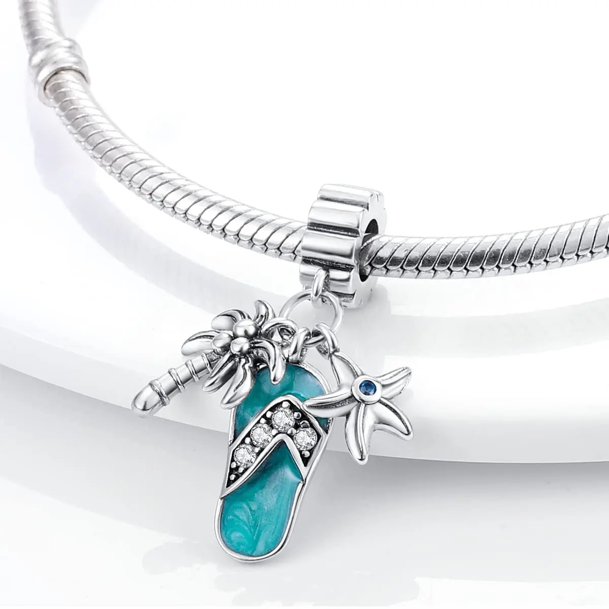MULA 925 Sterling Silver Charms for Bracelets & Necklaces | Airplane & Passport - view 3