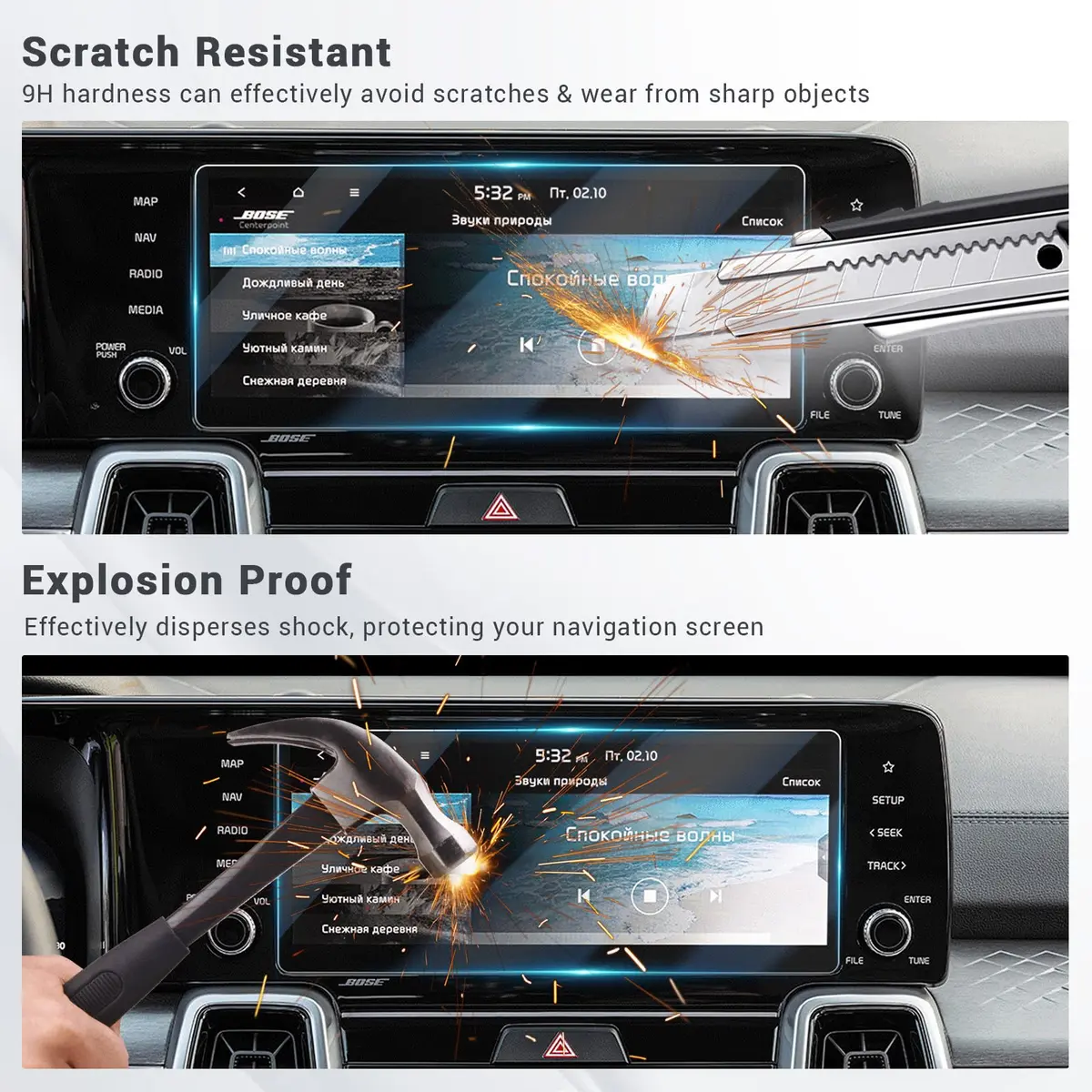 YEE PIN Kia Sorento 2021 2022 2023 Screen Protector Glass 10.25" | Tempered HD Screen Cover - view 6