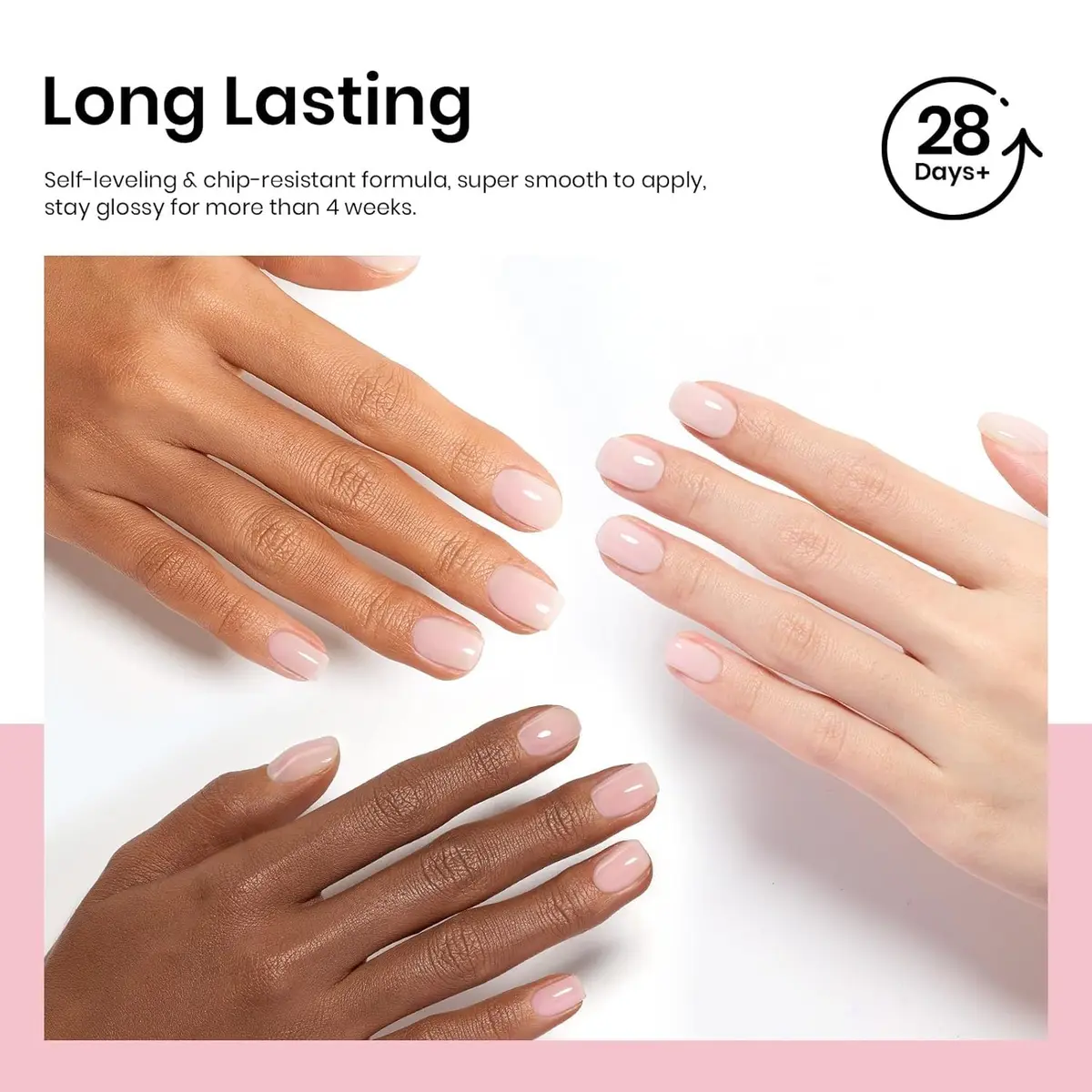 beetles Gel Polish Pink Jelly Gel Nail Polish 15ml (0.51 Fl Oz) | Sheer Nude Effect for Natural Manicures - view 6