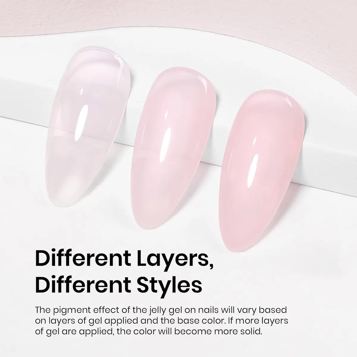 beetles Gel Polish Pink Jelly Gel Nail Polish 15ml (0.51 Fl Oz) | Sheer Nude Effect for Natural Manicures - view 3
