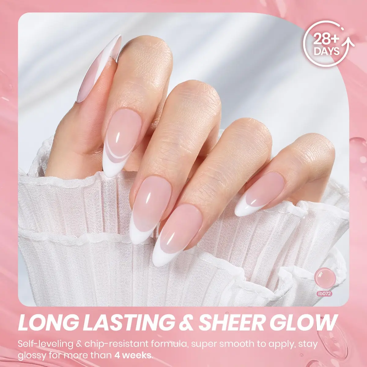 beetles Gel Polish Pink Jelly Gel Nail Polish 15ml (0.51 Fl Oz) | Sheer Nude Effect for Natural Manicures - view 4