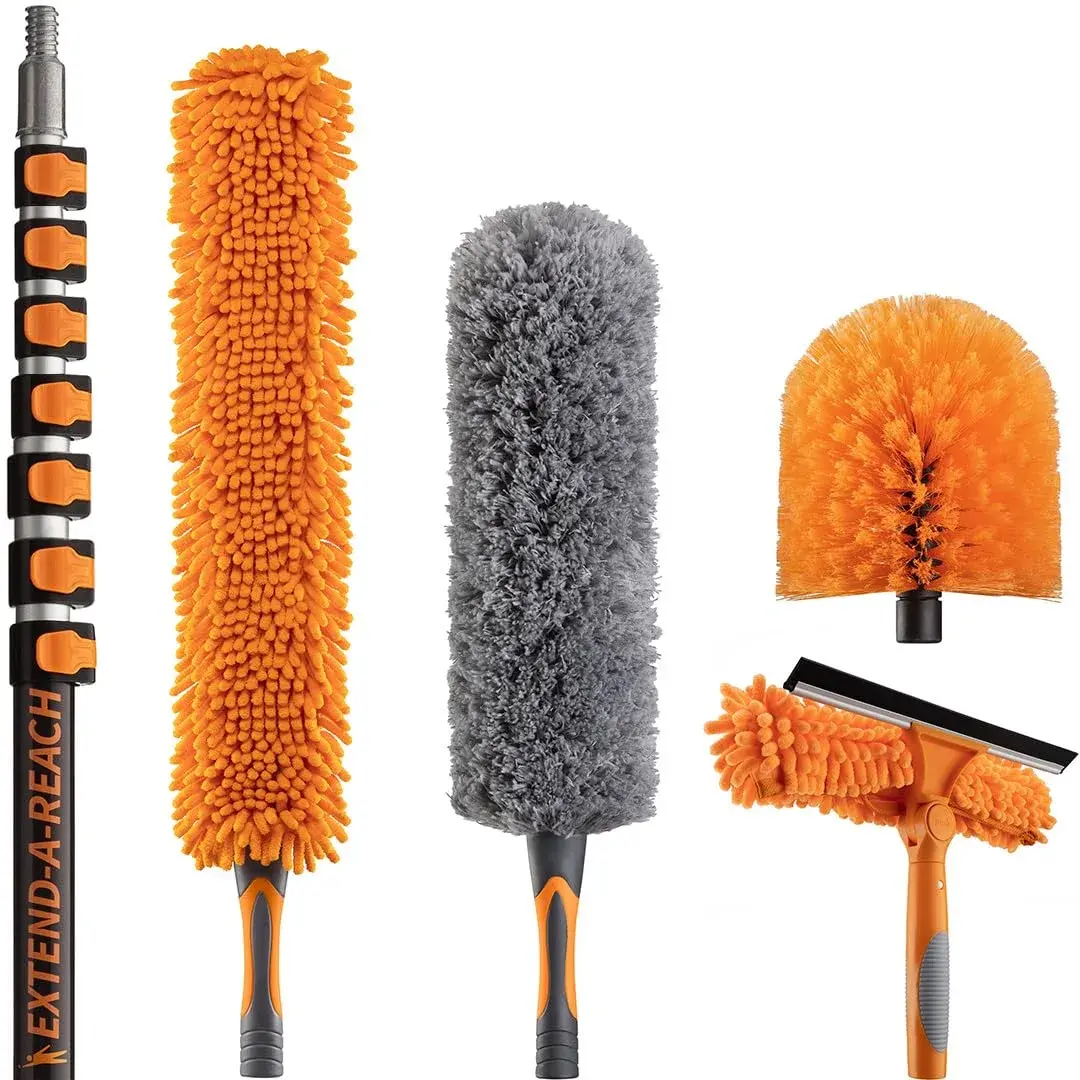 EXTEND-A-REACH High Reach Duster Kit with 30 ft Extension Pole | 5-Piece Set for High Ceilings & Windows - main product image