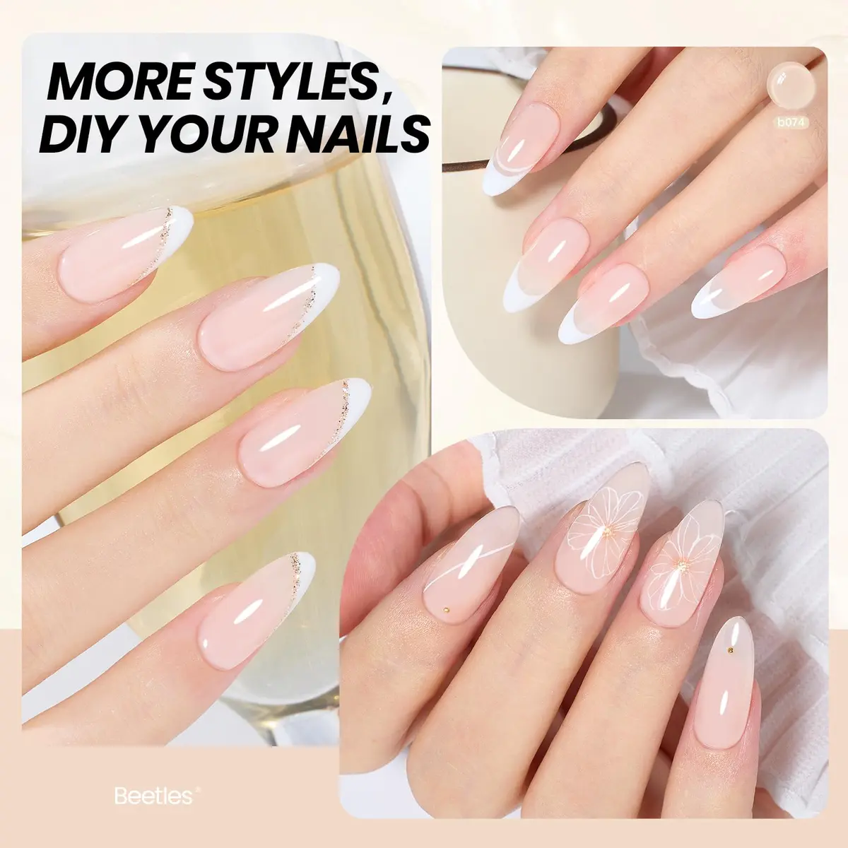 beetles Gel Polish Jelly Neutral Nude Gel Nail Polish 15ml (0.51 Fl Oz) | UV/LED Cure, 28-Day Wear - view 6