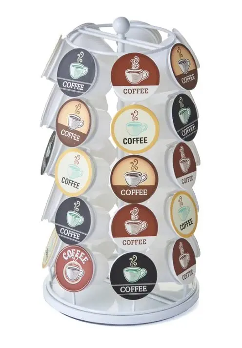 Nifty Solutions White Item Stand 35 K Cup Capacity | 360° Rotating Coffee Pod Organizer (13 Inch Tall) - view 2