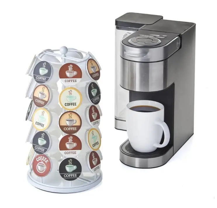 Nifty Solutions White Item Stand 35 K Cup Capacity | 360° Rotating Coffee Pod Organizer (13 Inch Tall) - view 3