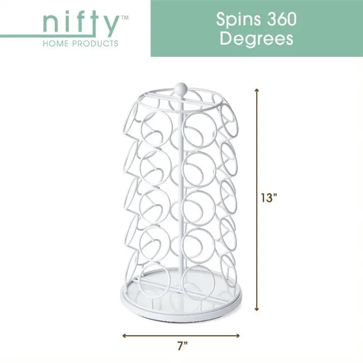 Nifty Solutions White Item Stand 35 K Cup Capacity | 360° Rotating Coffee Pod Organizer (13 Inch Tall) - view 8