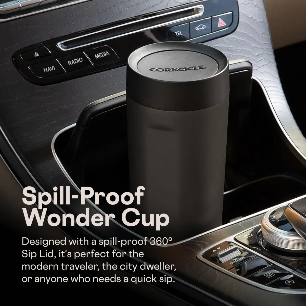Corkcicle Commuter Cup 590ml (17 oz) Travel Mug with 360° Sip Lid, Gloss White | Keeps Drinks Cold 18 Hrs, Hot 5 Hrs - view 6