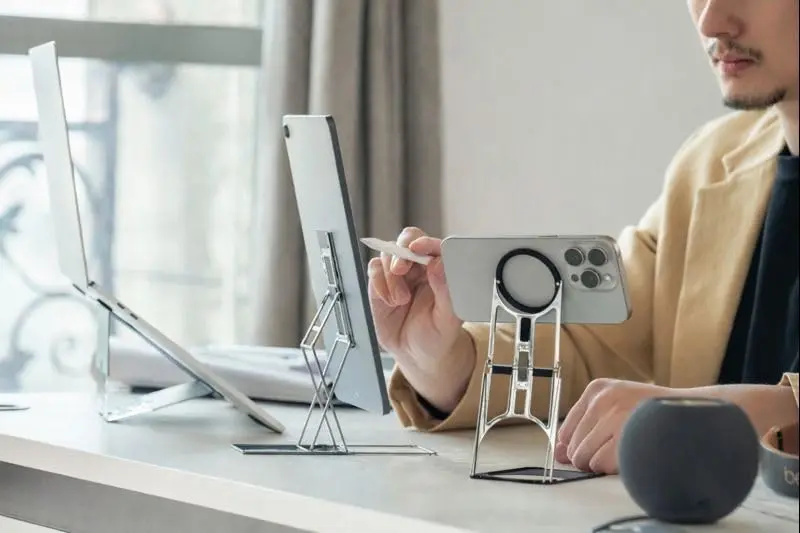 MAJEXTAND Invisible Laptop Stand, 6-Level Riser, Ultra-Slim, Supports Up to 18" Laptops, Silver - view 8