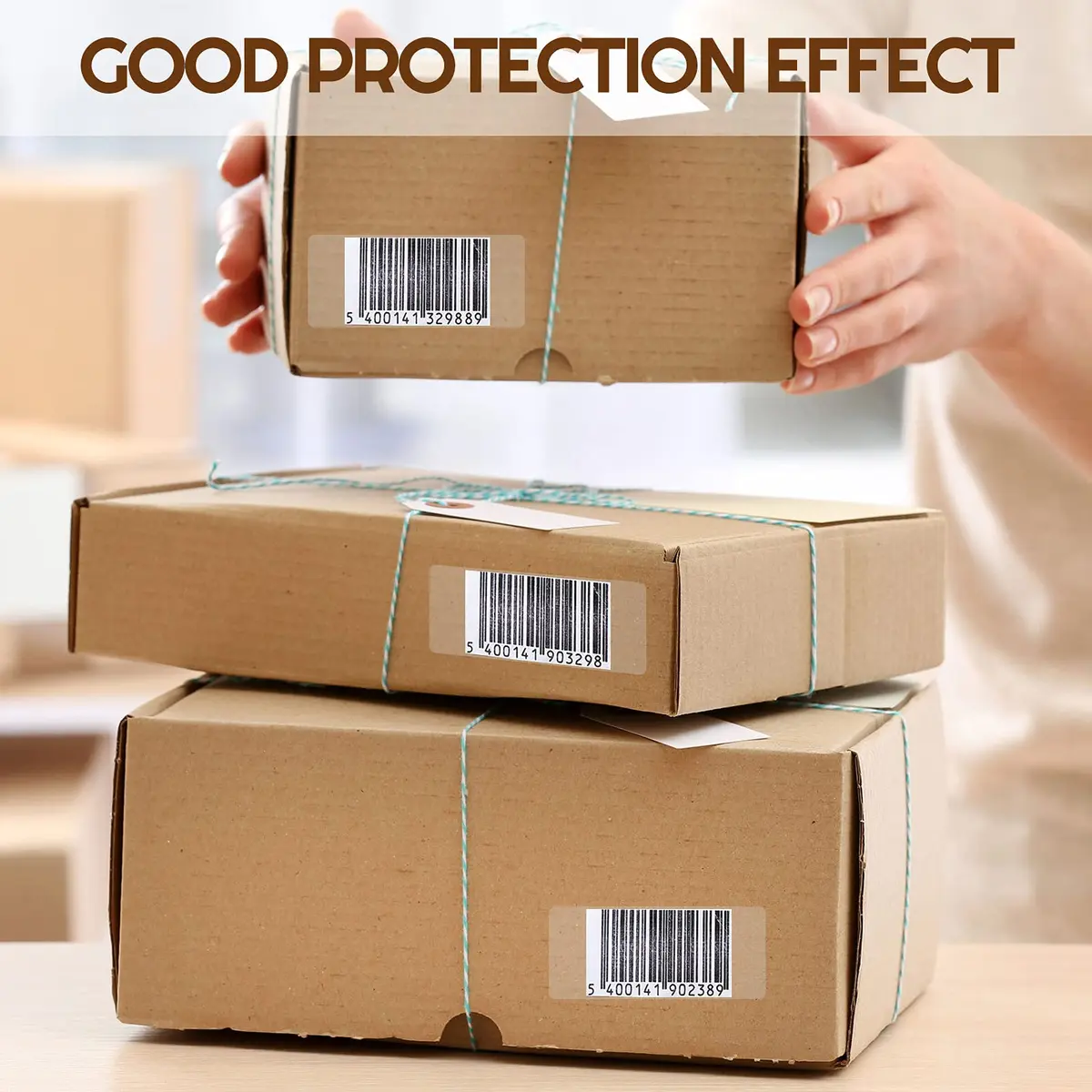 Zonon 500 Pcs Clear Label Protector Sticker 3.14 x 1.18 Inch | Waterproof Vinyl Labels for School & Office - view 6