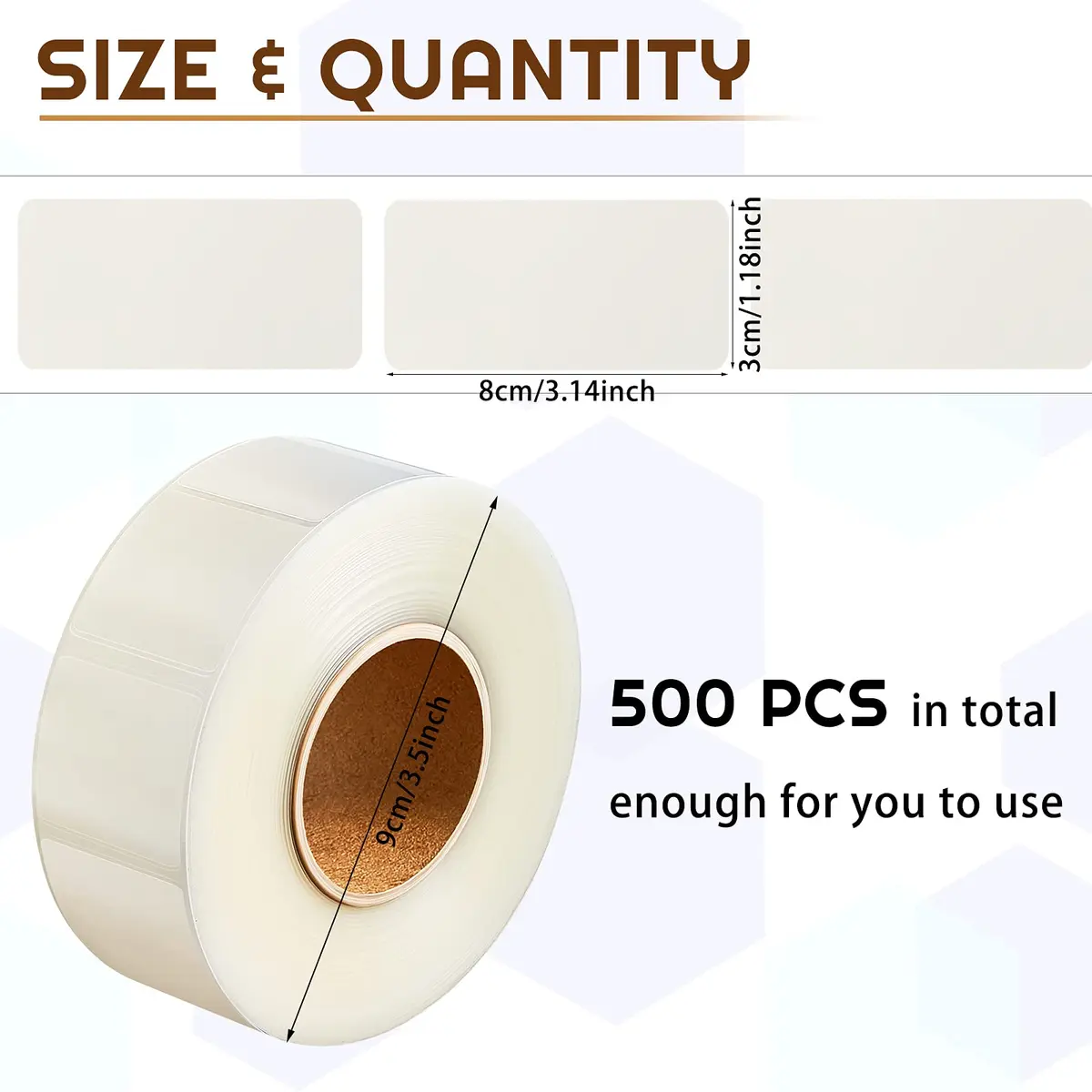 Zonon 500 Pcs Clear Label Protector Sticker 3.14 x 1.18 Inch | Waterproof Vinyl Labels for School & Office - view 2