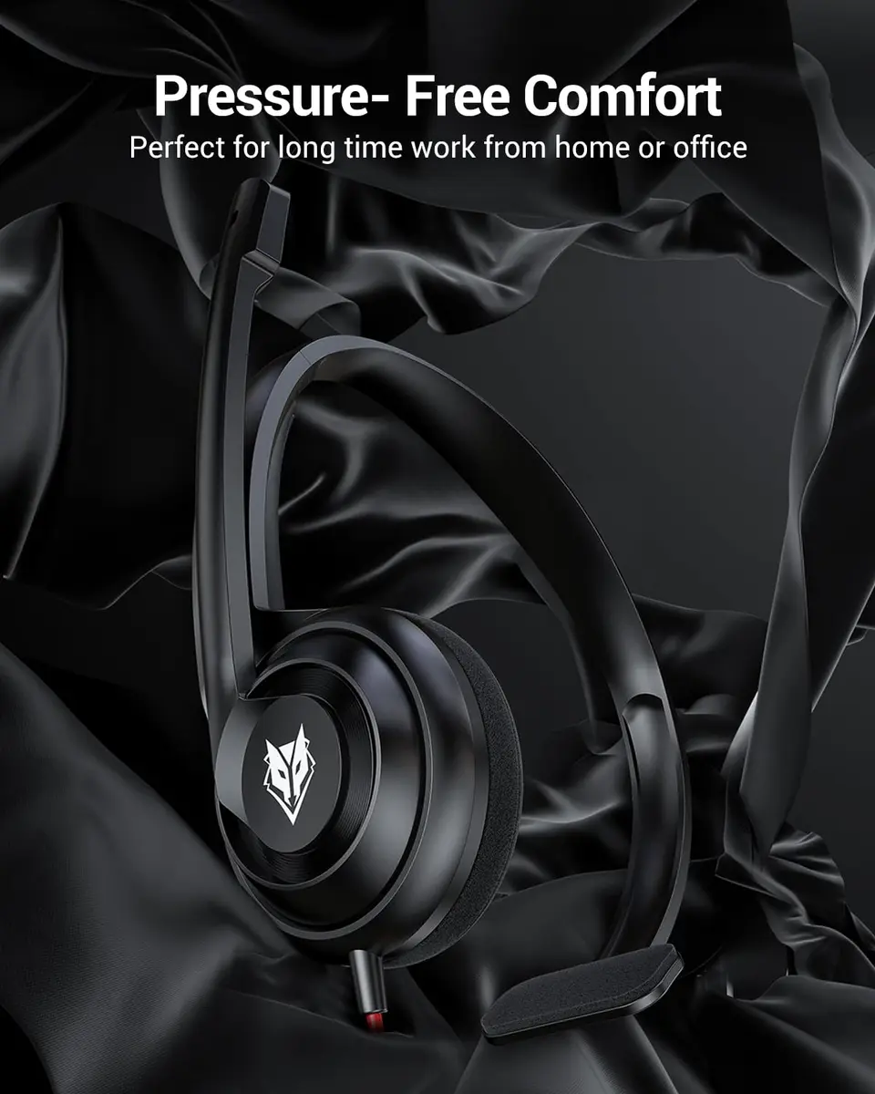 NUBWO HW02 USB Headset with Microphone Noise Cancelling & Inline Control | Ultra Comfort Wired Office Headphone - view 6