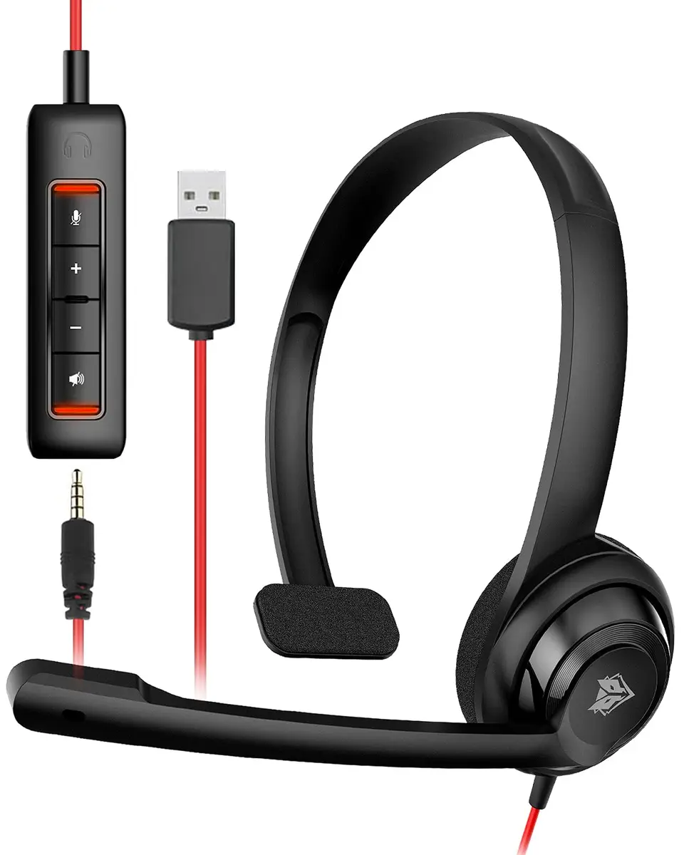 NUBWO HW02 USB Headset with Microphone Noise Cancelling & Inline Control | Ultra Comfort Wired Office Headphone - main product image