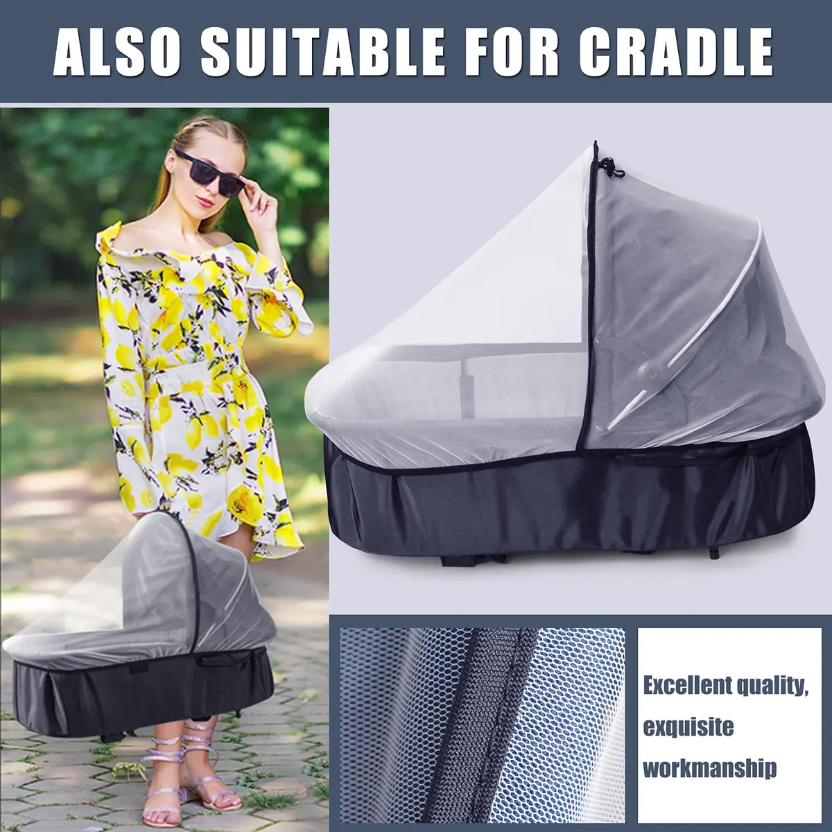 Sysmie Baby Mosquito Net for Infant Car Seat & Doona Stroller | Breathable, Lightweight, Fits Most Baby Carriers & Car Seats - view 6