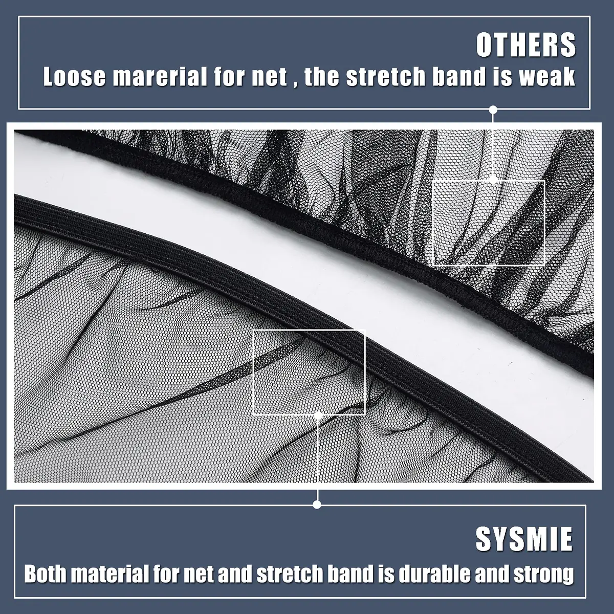 Sysmie Black Mosquito Net for Infant Car Seat & Stroller | Breathable Polyester Mesh, 100cm (39 Inch) Stretchable - view 5