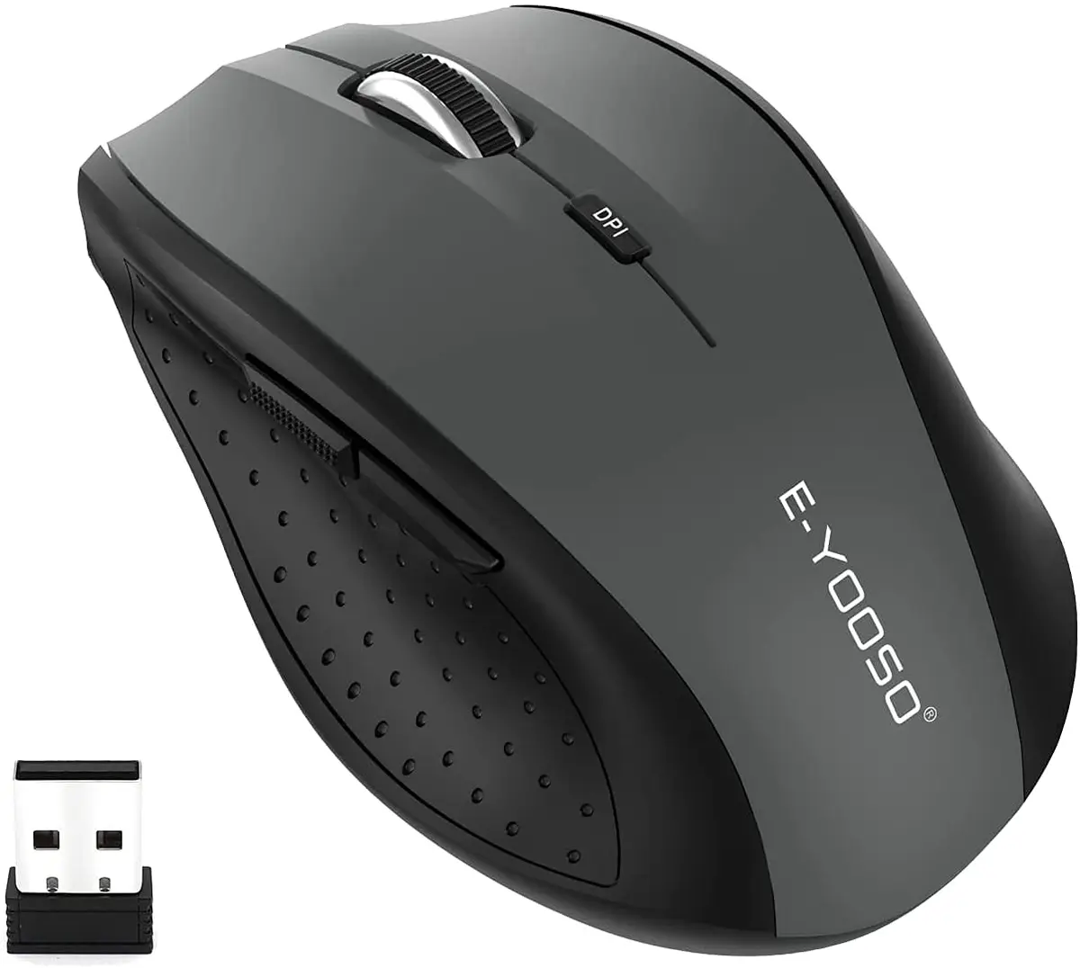 E-YOOSO Wireless Mouse for Laptop, Portable Optical Computer Mouse, 6 Buttons, 2.4GHz, 5-Level 4800 DPI, 18 Months Battery Life - main product image