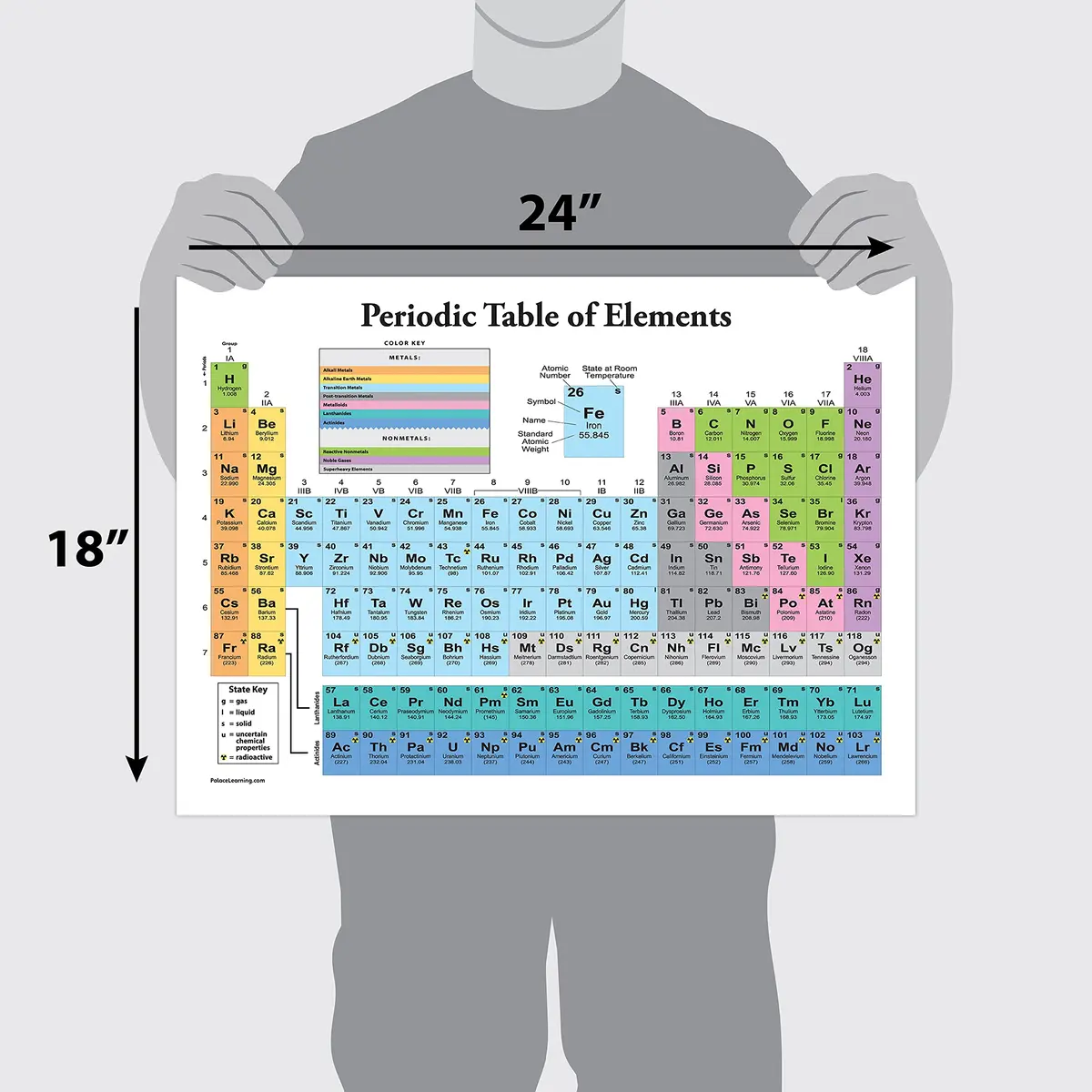 Palace Learning Periodic Table of Elements Poster [White] - Science & Chemistry Classroom Chart 46cm x 61cm | Educational Decor - view 2